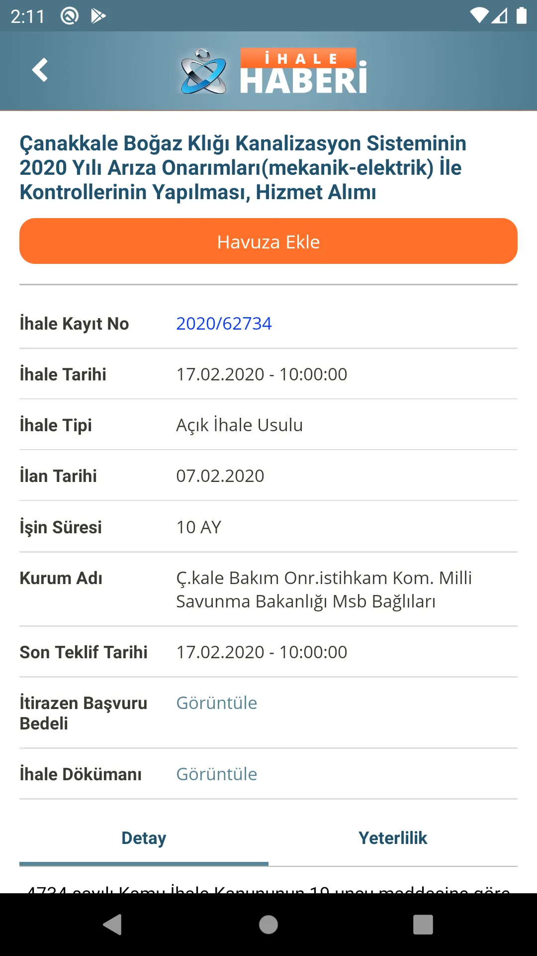 İhale Haberi | Indus Appstore | Screenshot