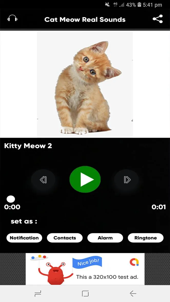 Cat Meow Real Sounds | Indus Appstore | Screenshot