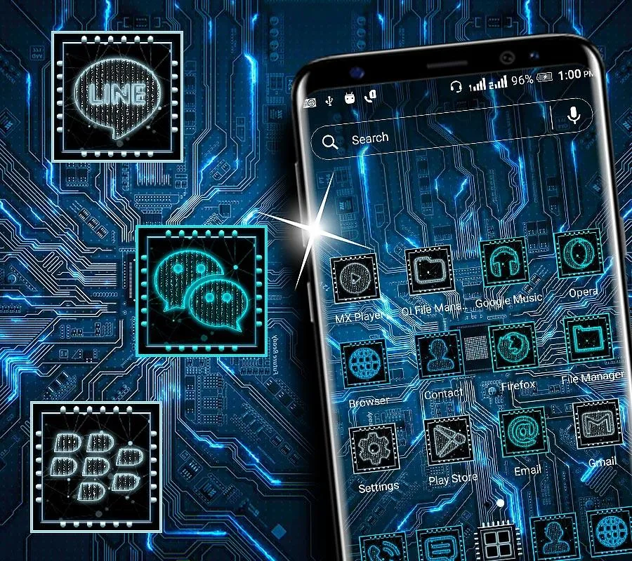 Hi-tech Circuit Launcher Theme | Indus Appstore | Screenshot