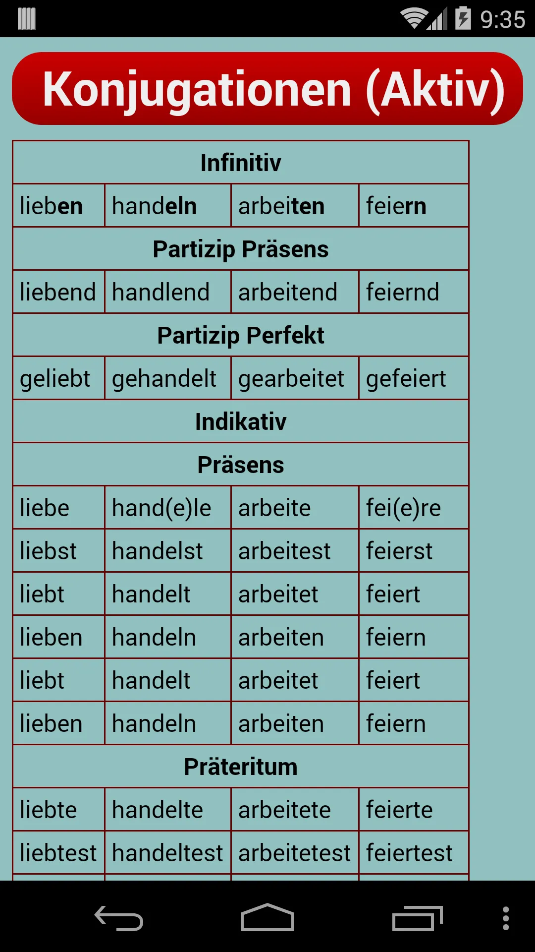 German Verb Trainer | Indus Appstore | Screenshot