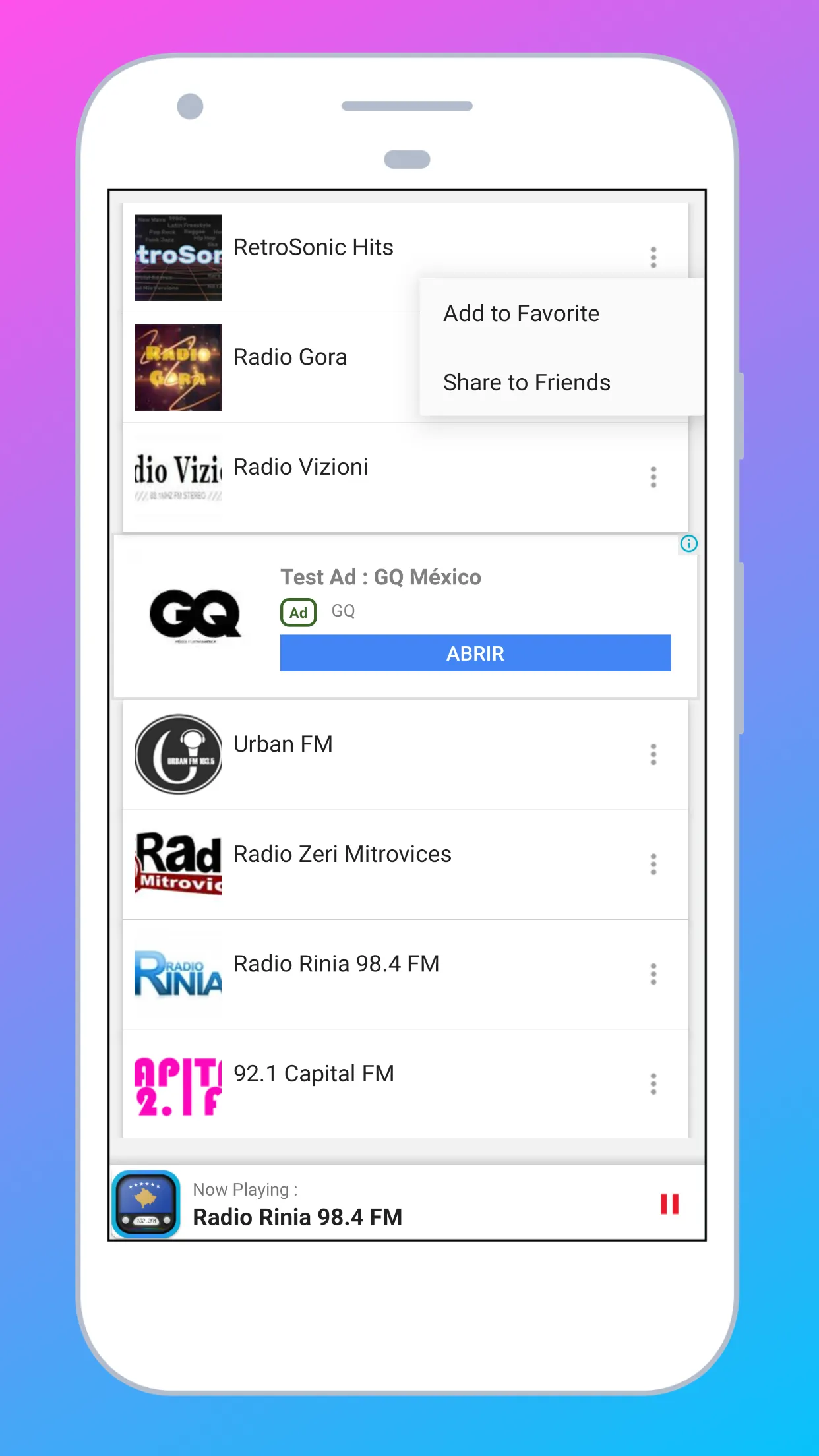 Radio Kosovo FM + Radio Online | Indus Appstore | Screenshot