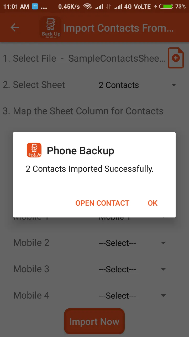 Contacts Backup To XLSX PDF an | Indus Appstore | Screenshot