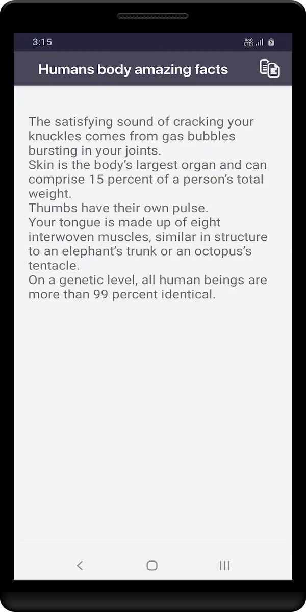 Humans body amazing facts | Indus Appstore | Screenshot