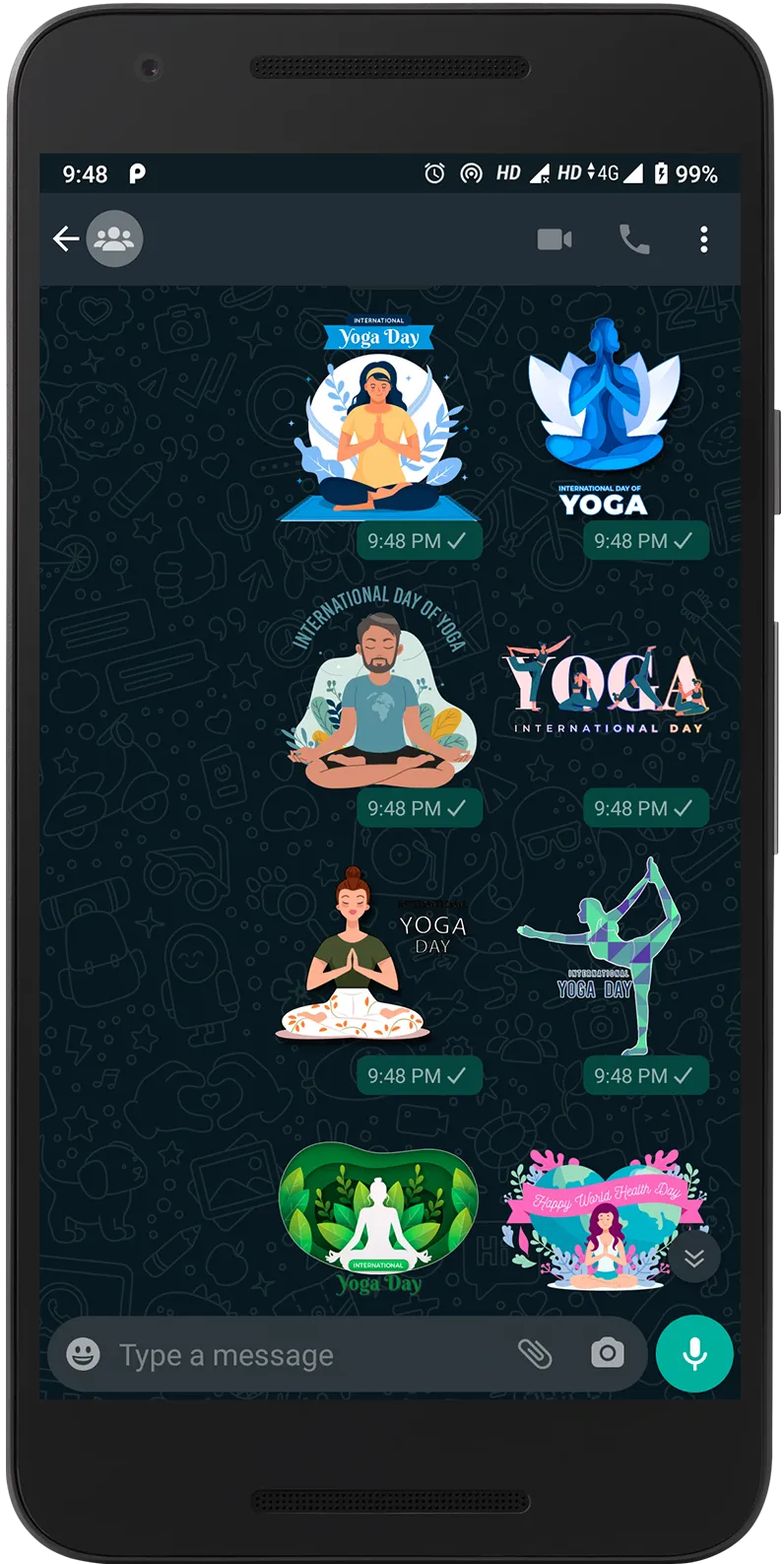 Yoga day sticker - 2023 | Indus Appstore | Screenshot