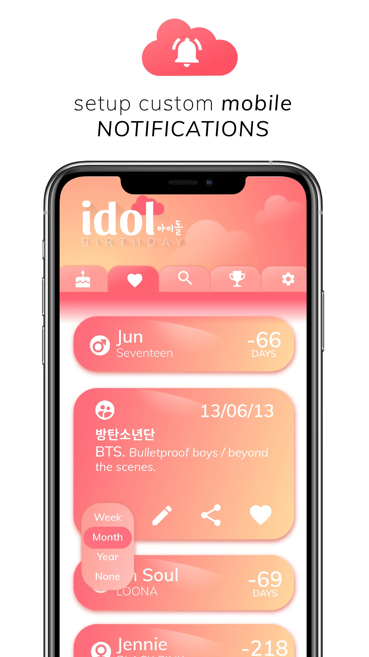 Kpop Idol Birthday Reminder | Indus Appstore | Screenshot