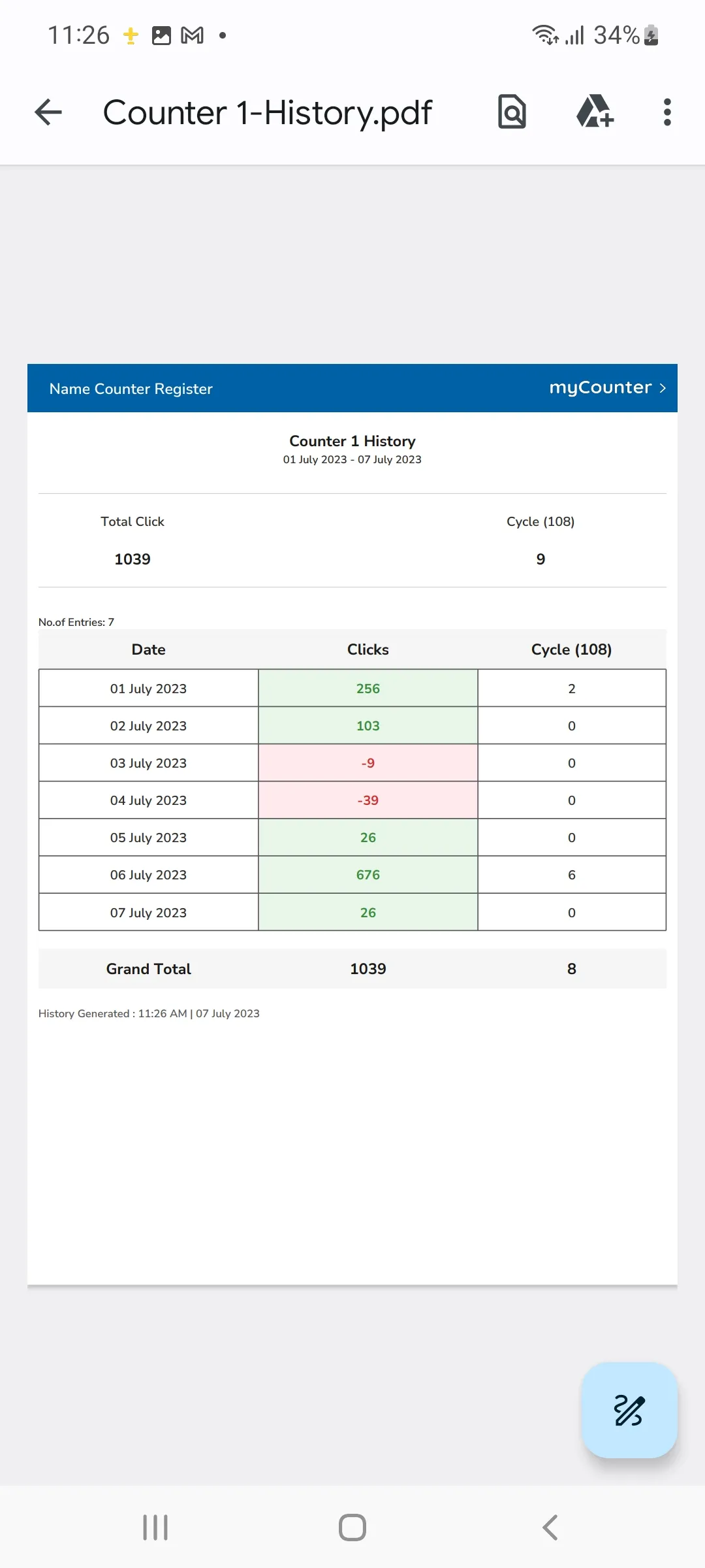 myCounter - Number Counter | Indus Appstore | Screenshot