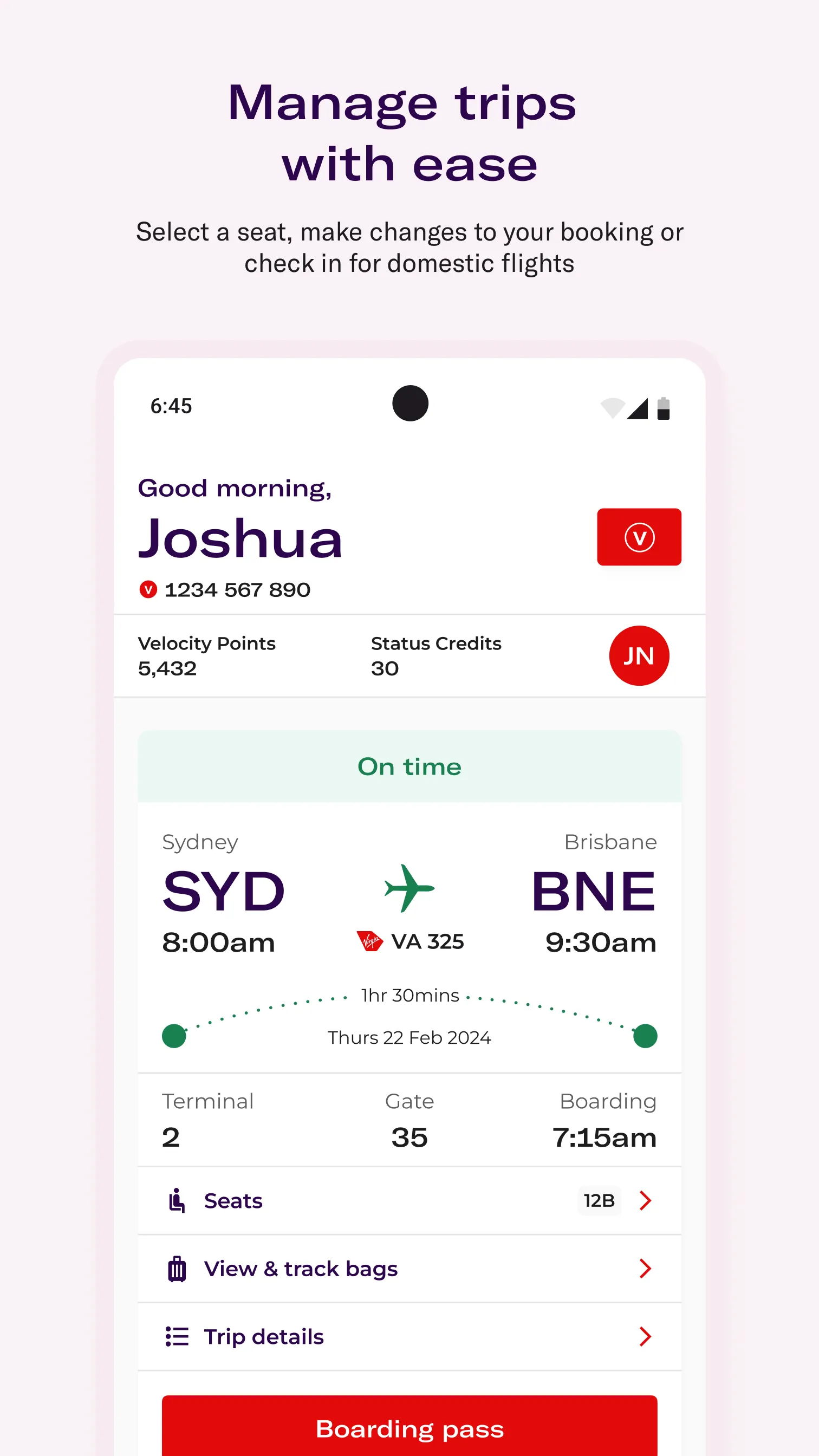 Virgin Australia | Indus Appstore | Screenshot