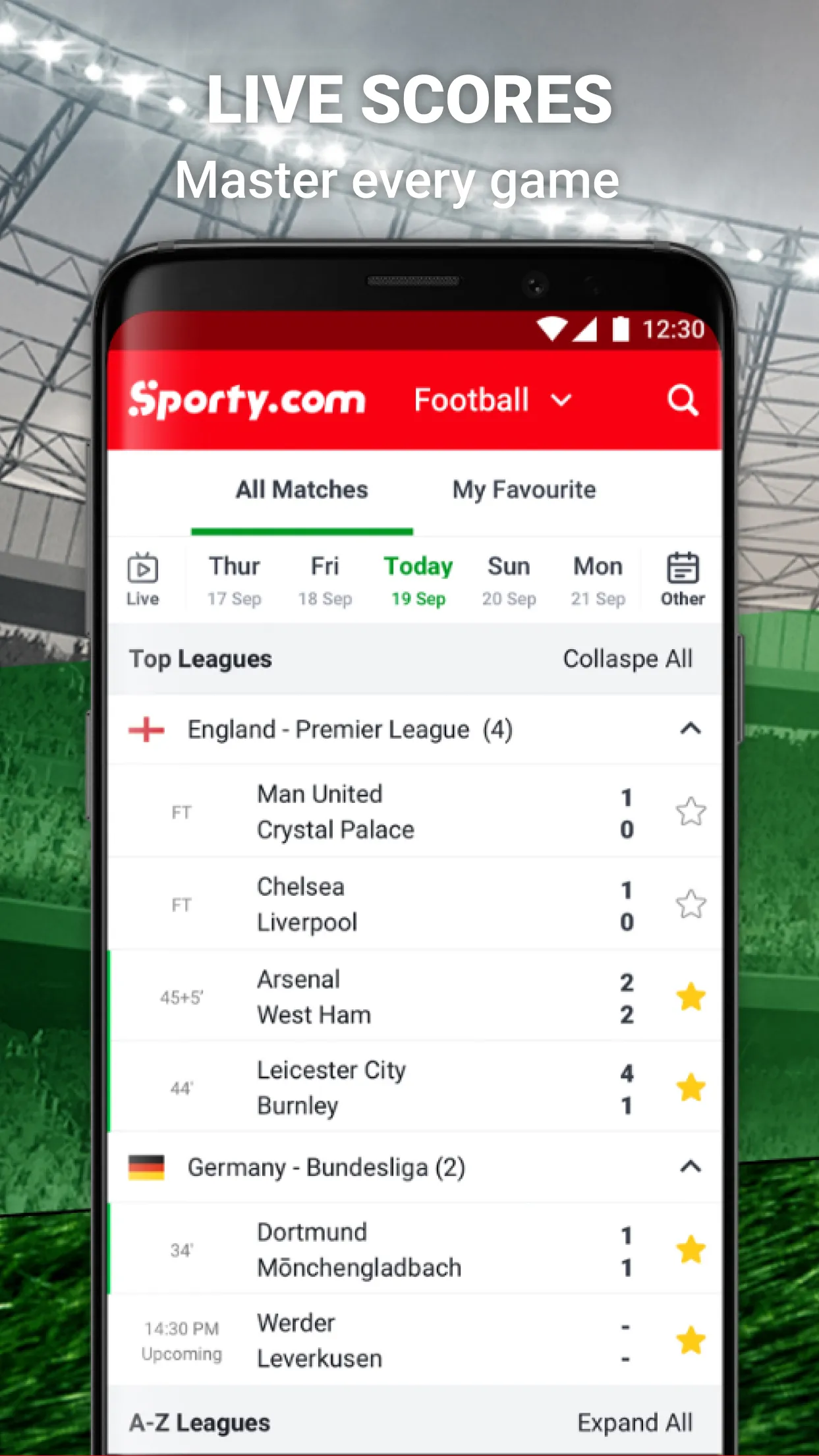 Sporty.com: Live Scores & News | Indus Appstore | Screenshot