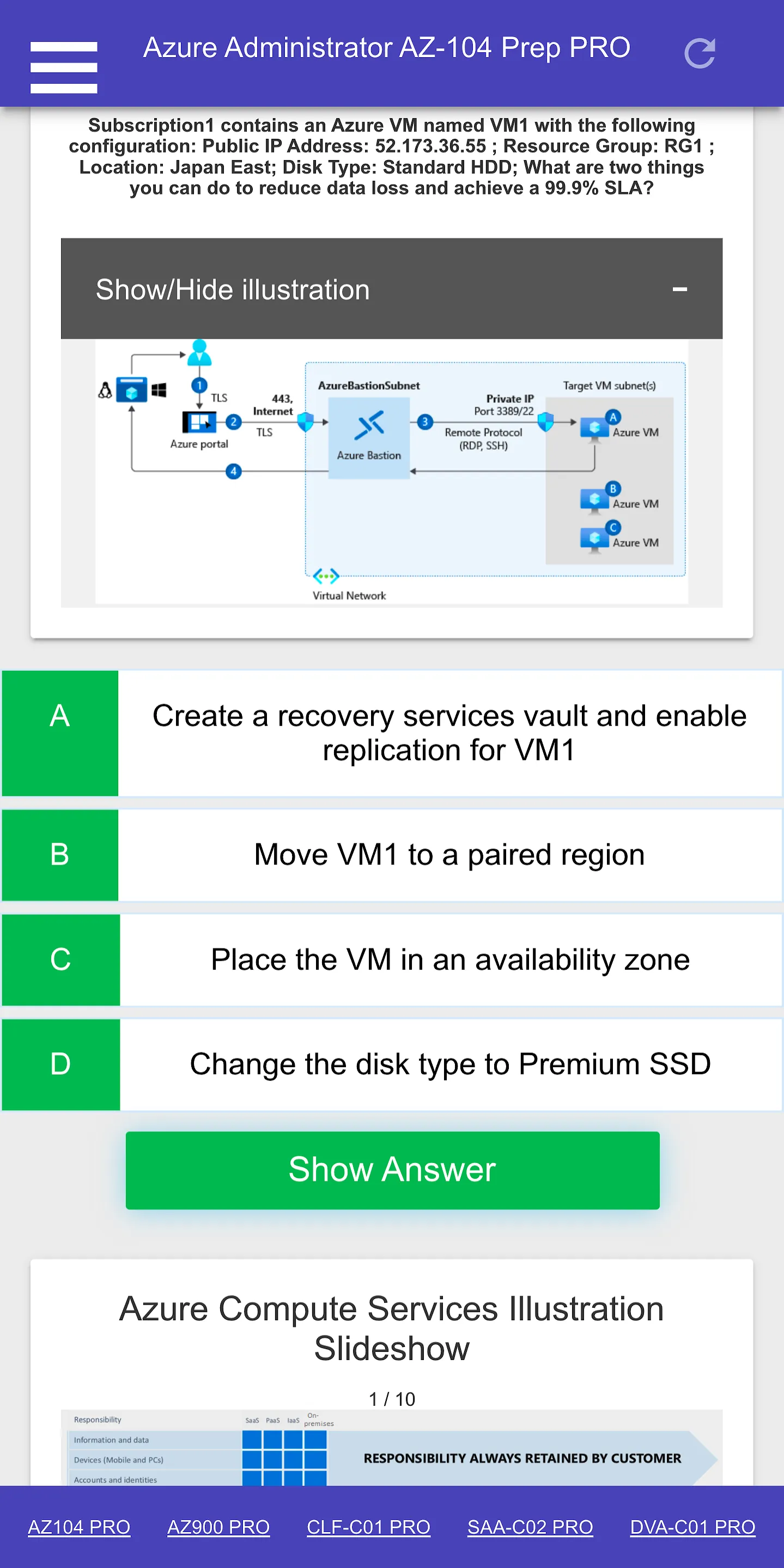 Azure Administrator AZ104 Prep | Indus Appstore | Screenshot