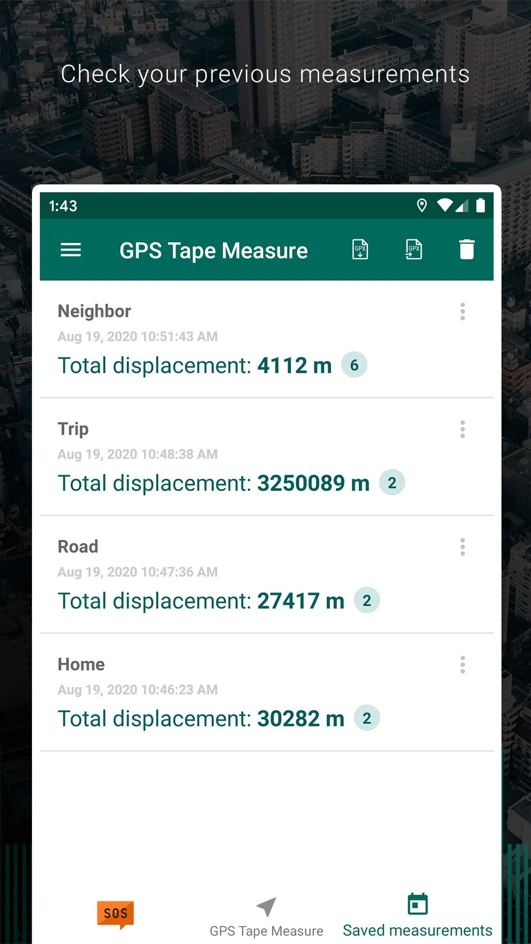 My GPS Tape Measure | Indus Appstore | Screenshot