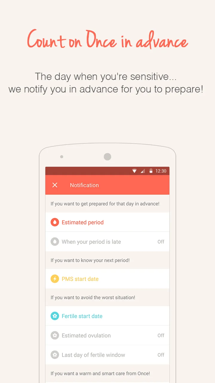 Once -A special period tracker | Indus Appstore | Screenshot