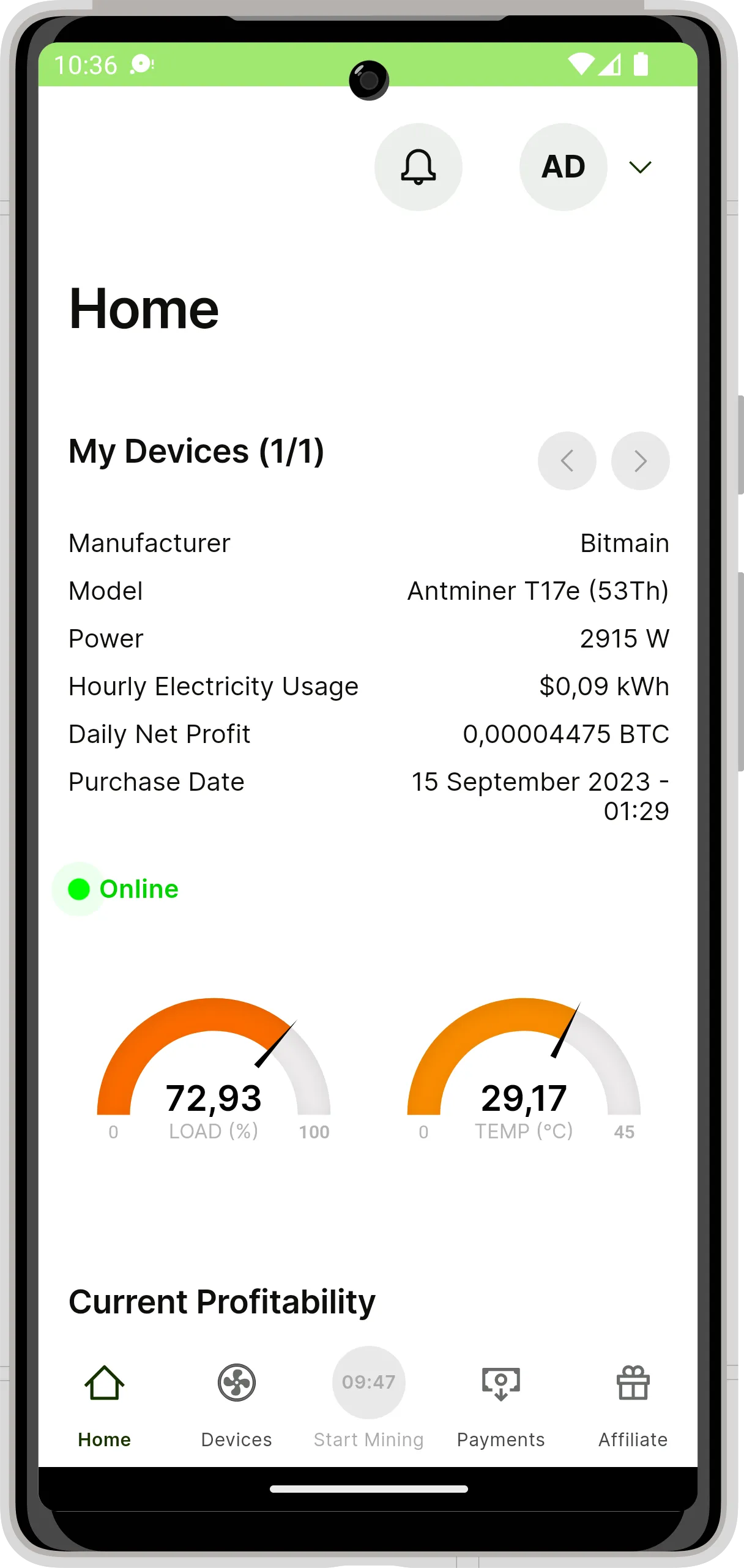 Crypto Mining (ASIC Miner) | Indus Appstore | Screenshot