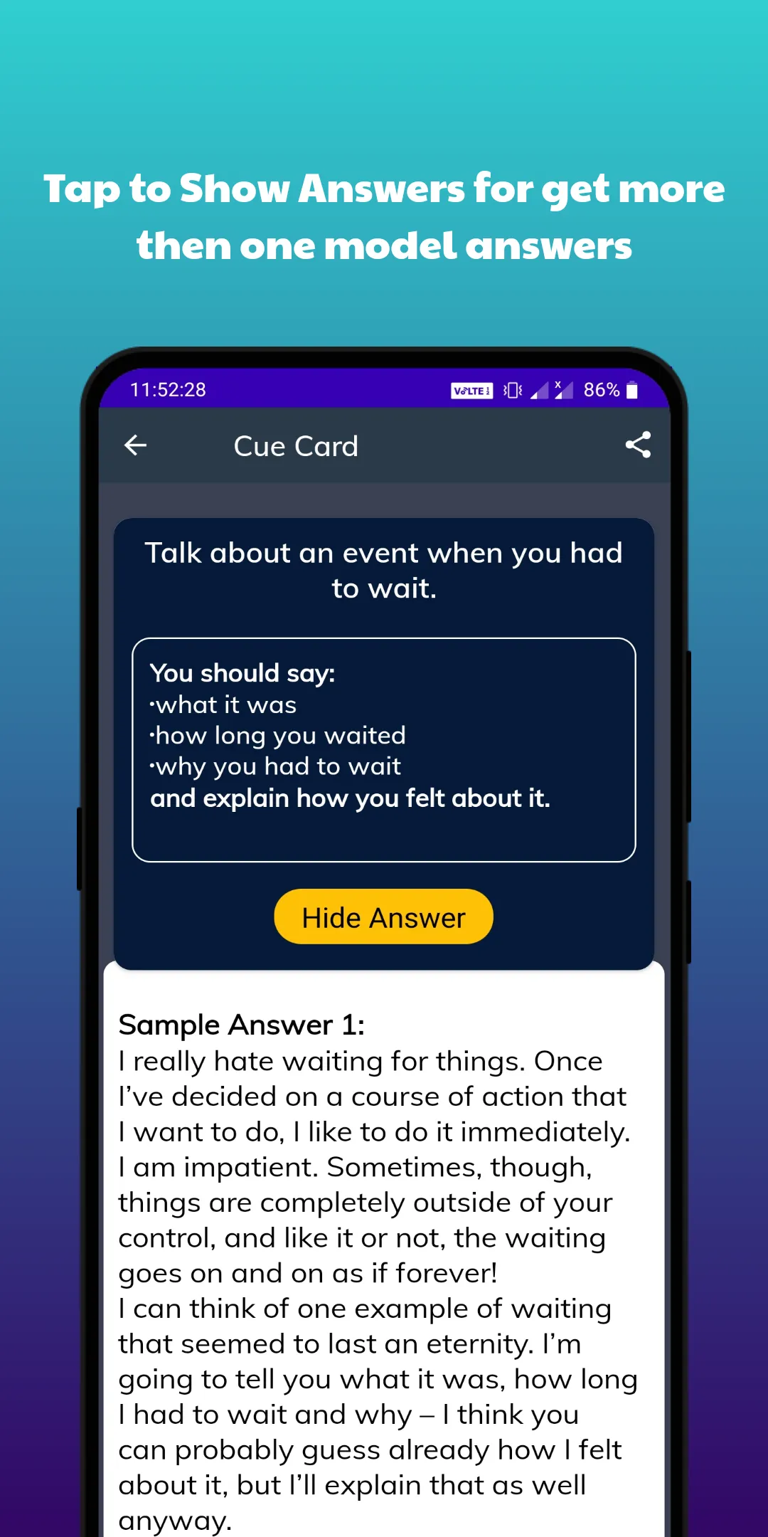 IELTS Cue Card:Speaking Practi | Indus Appstore | Screenshot