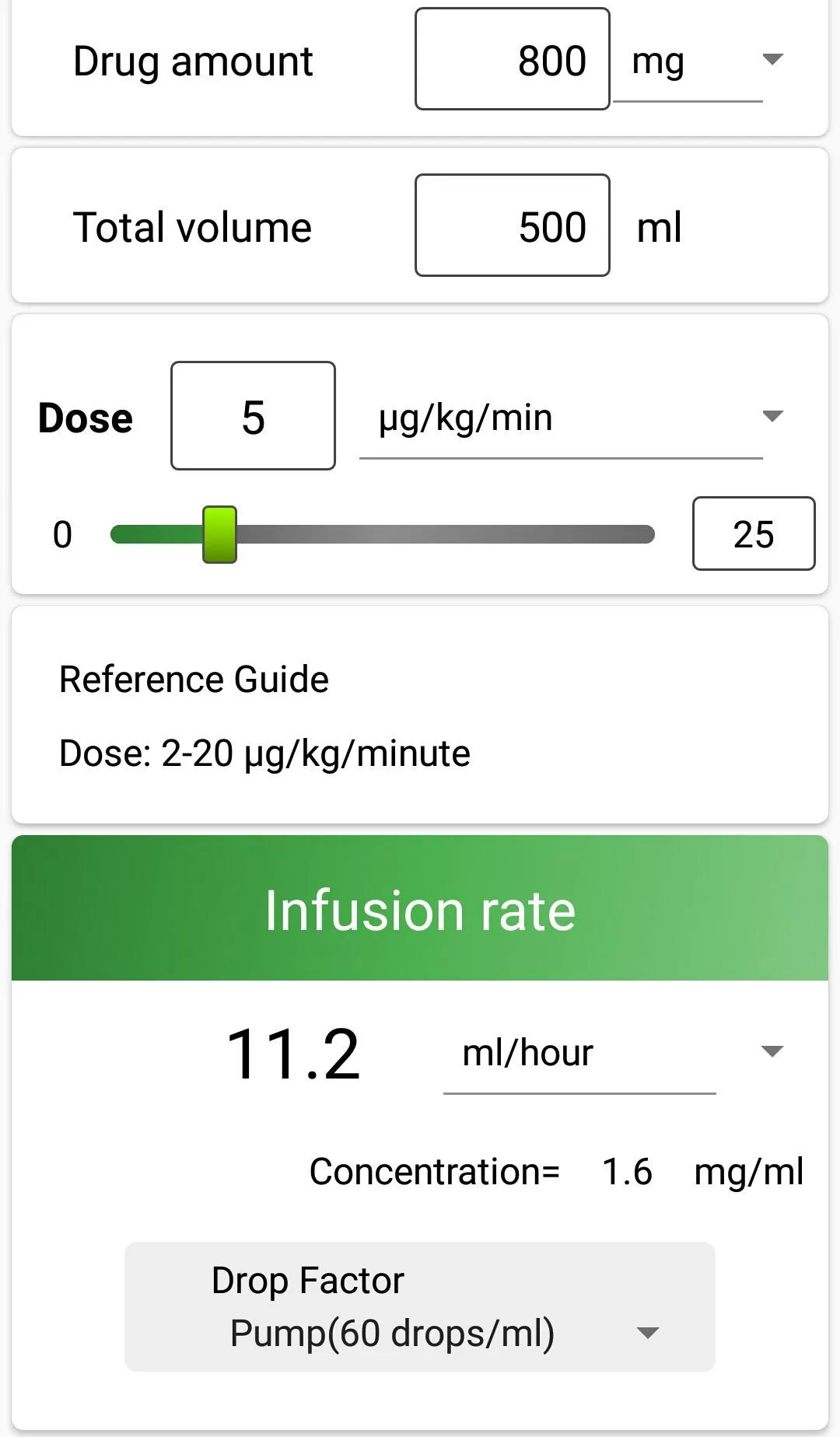 Super Infusion Calculator | Indus Appstore | Screenshot