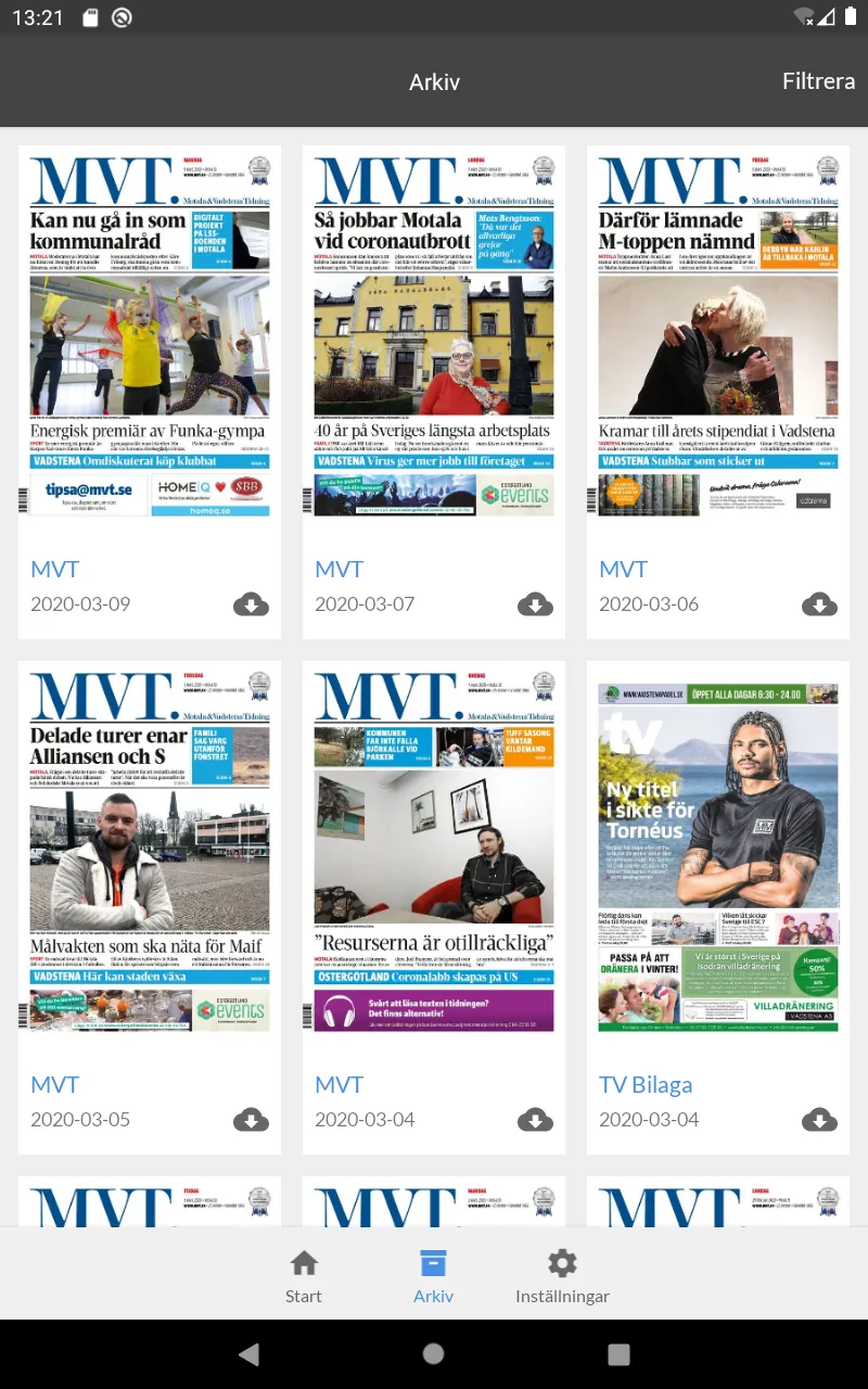 E-tidning MVT | Indus Appstore | Screenshot