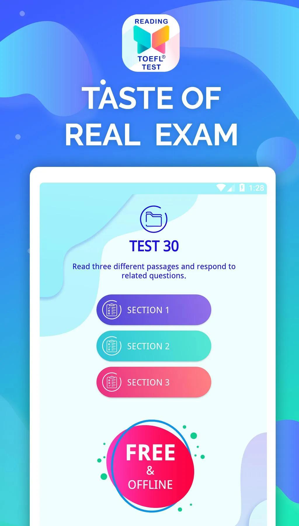 Reading - TOEFL® Prep Tests | Indus Appstore | Screenshot