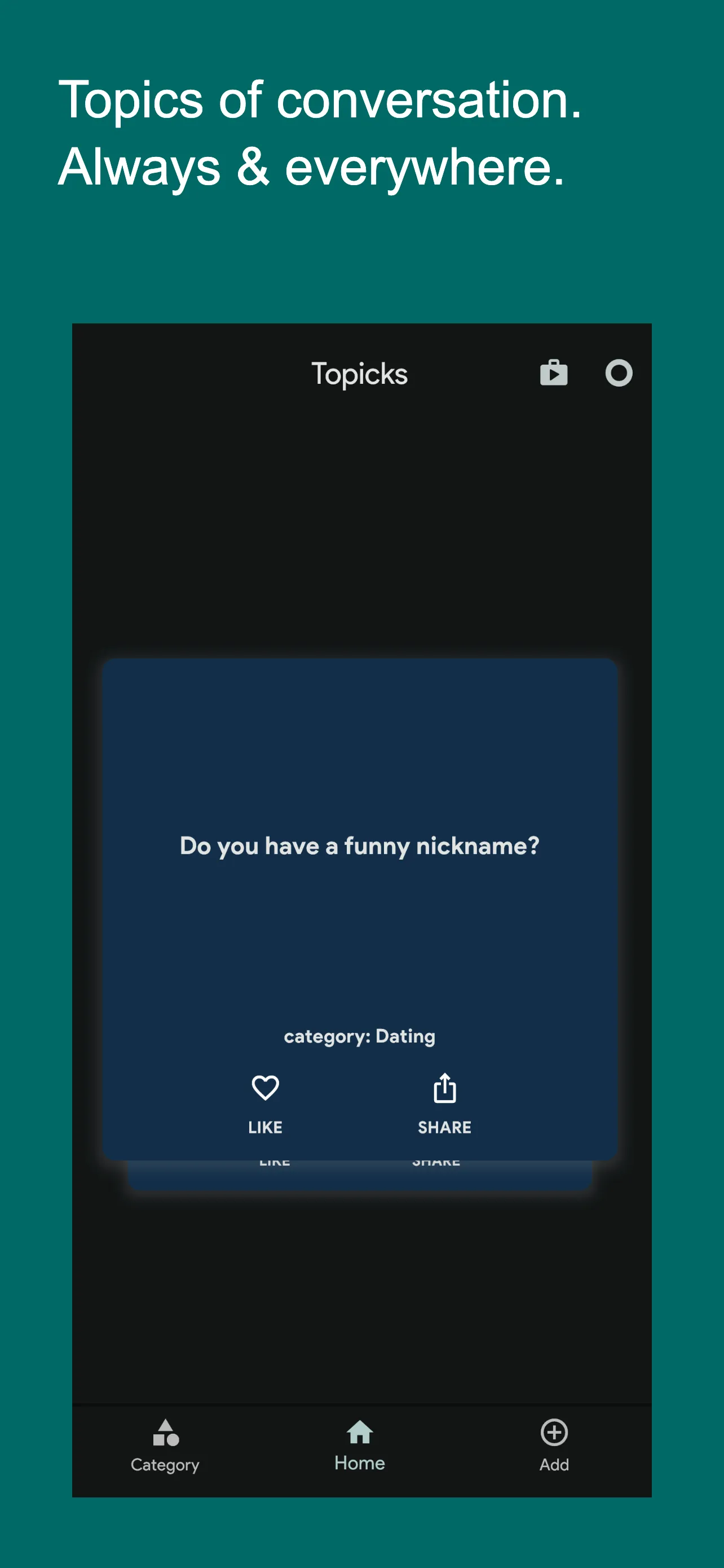 Topicks - conversation starter | Indus Appstore | Screenshot