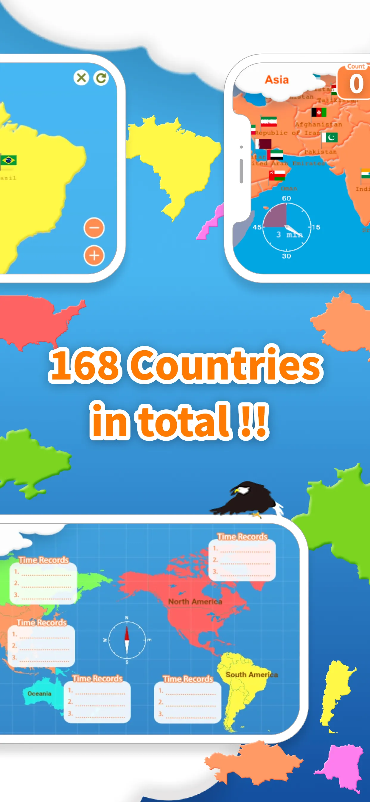 World Map Puzzle 168 Countries | Indus Appstore | Screenshot