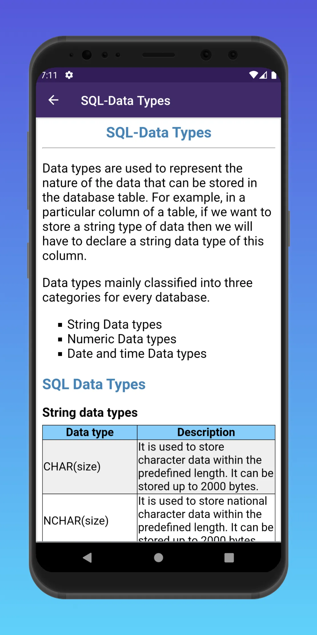 SQL and PL/SQL Tutorial | Indus Appstore | Screenshot