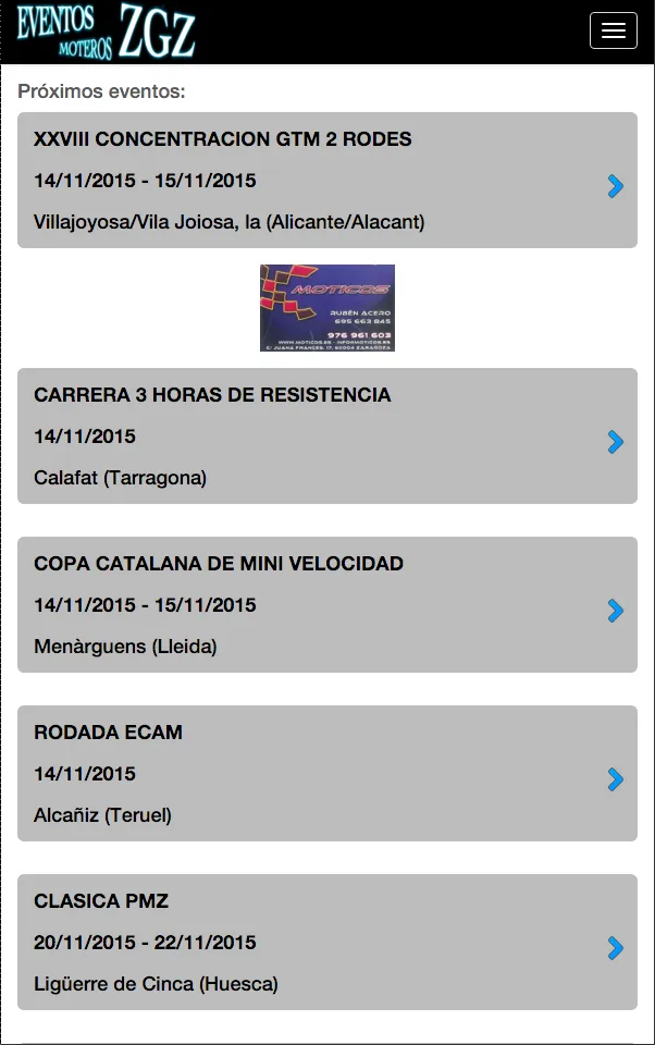 Eventos Moteros Zgz | Indus Appstore | Screenshot