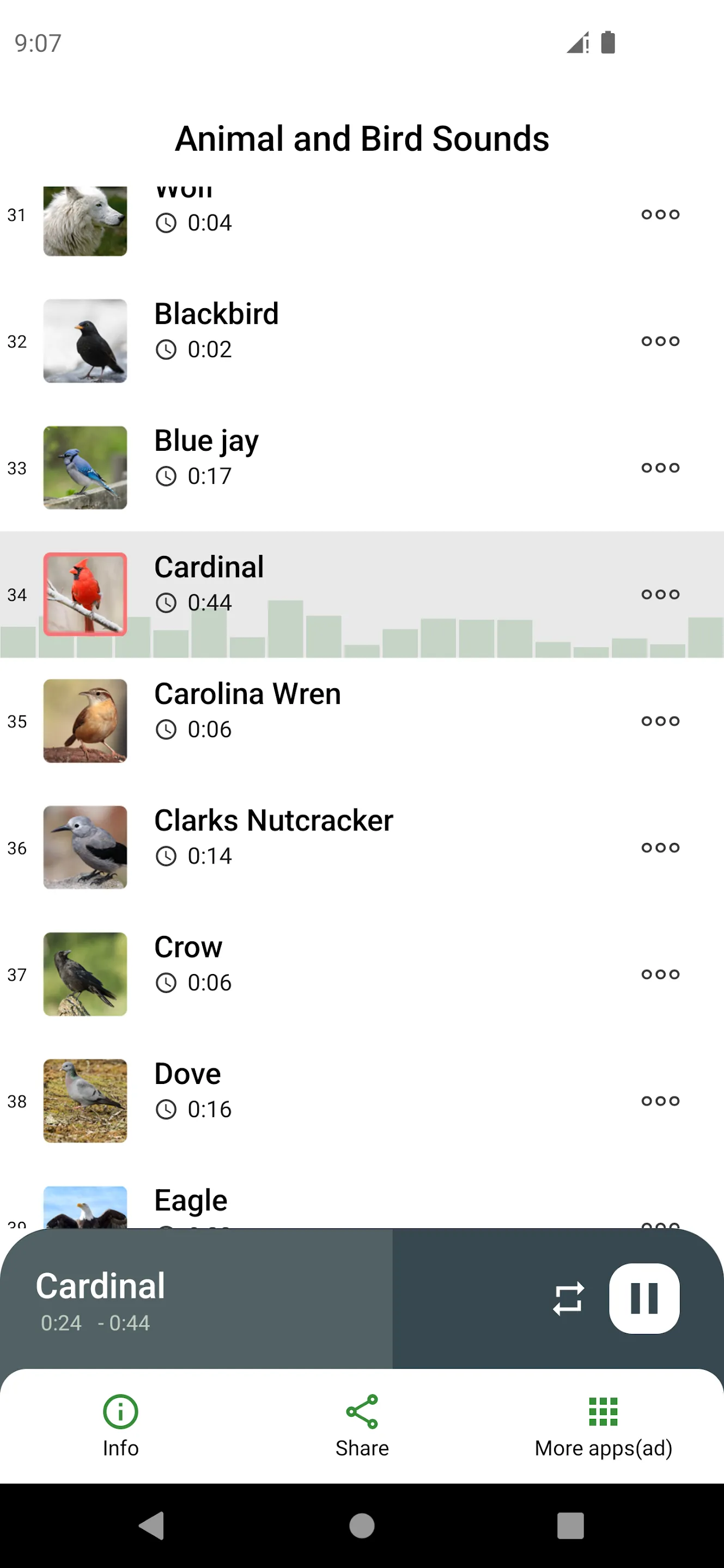 Animal and bird sounds | Indus Appstore | Screenshot