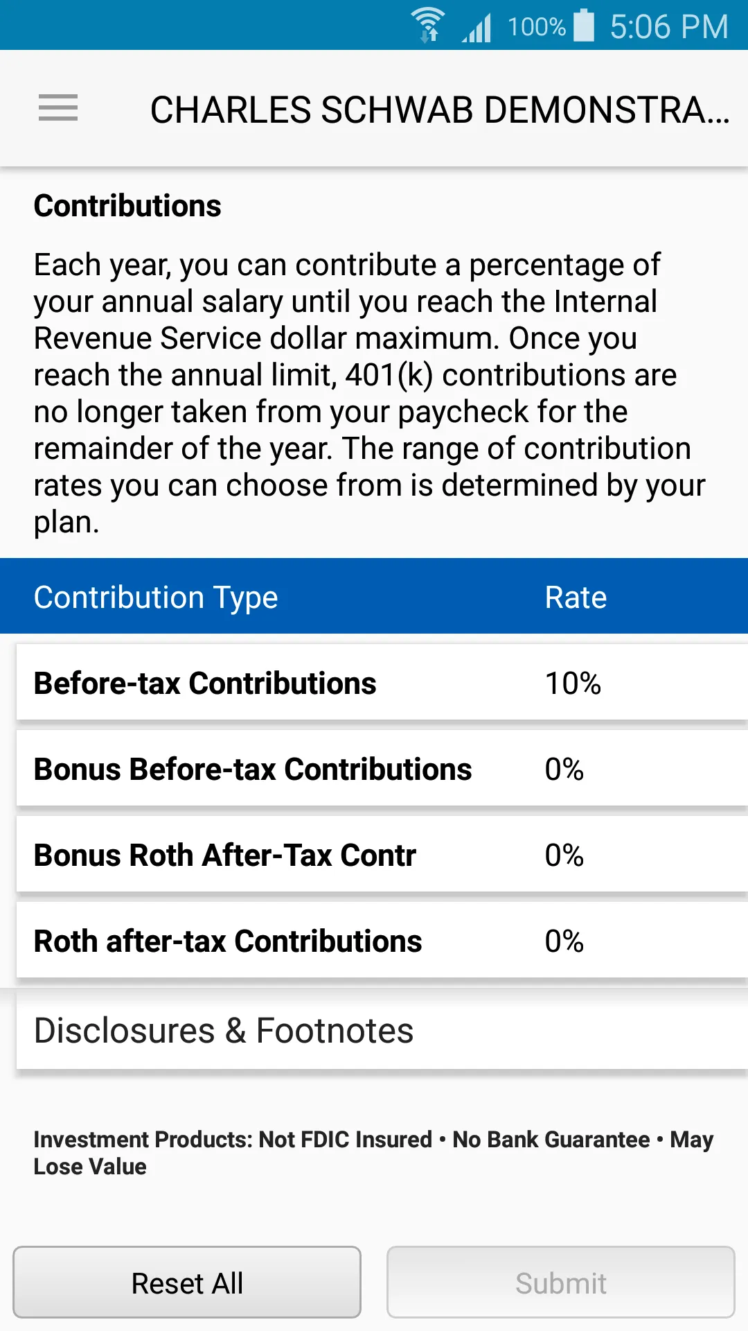 Schwab Workplace Retirement | Indus Appstore | Screenshot