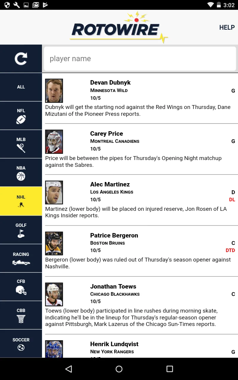 RotoWire News Center | Indus Appstore | Screenshot