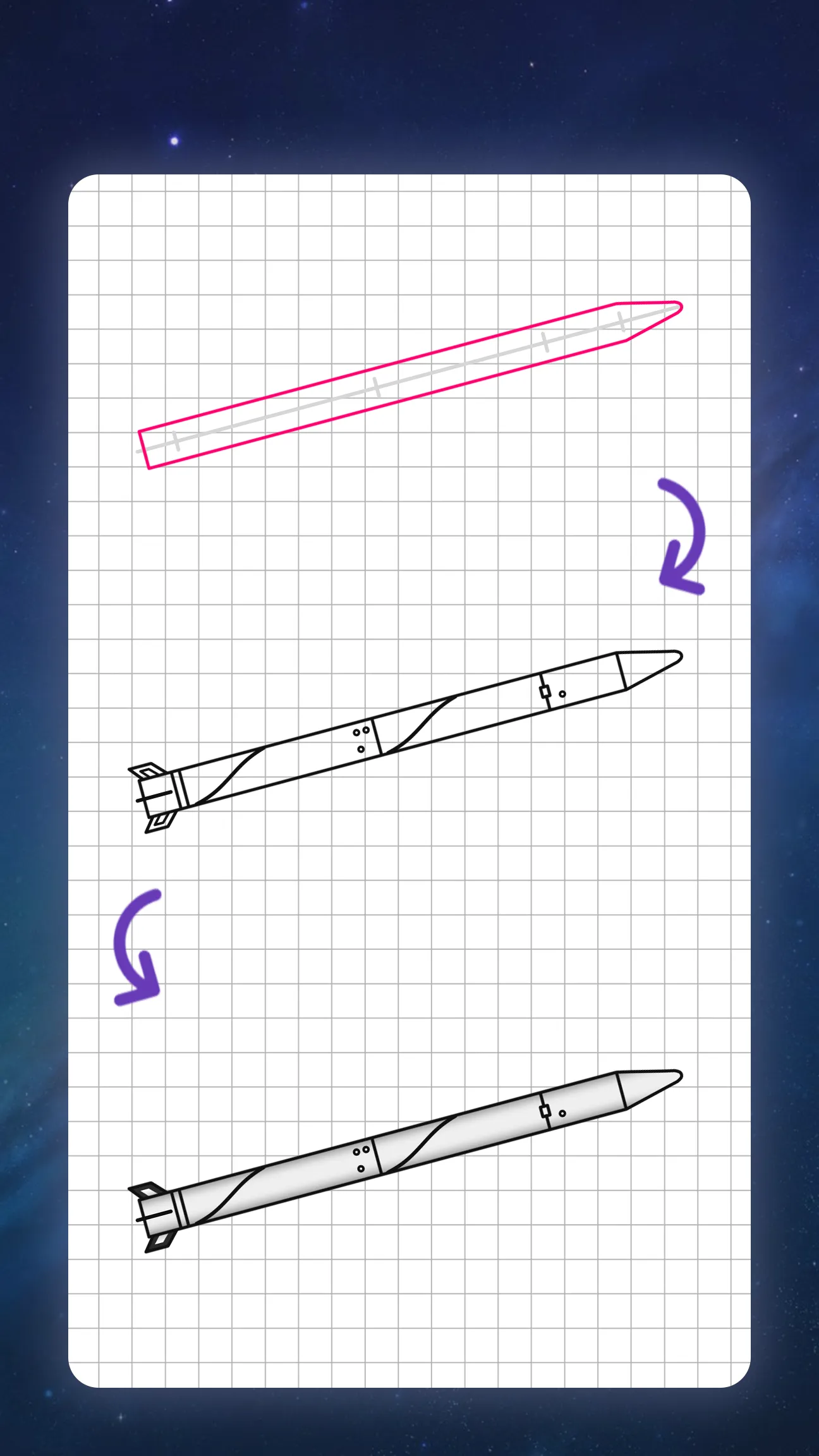 How to draw rockets by steps | Indus Appstore | Screenshot