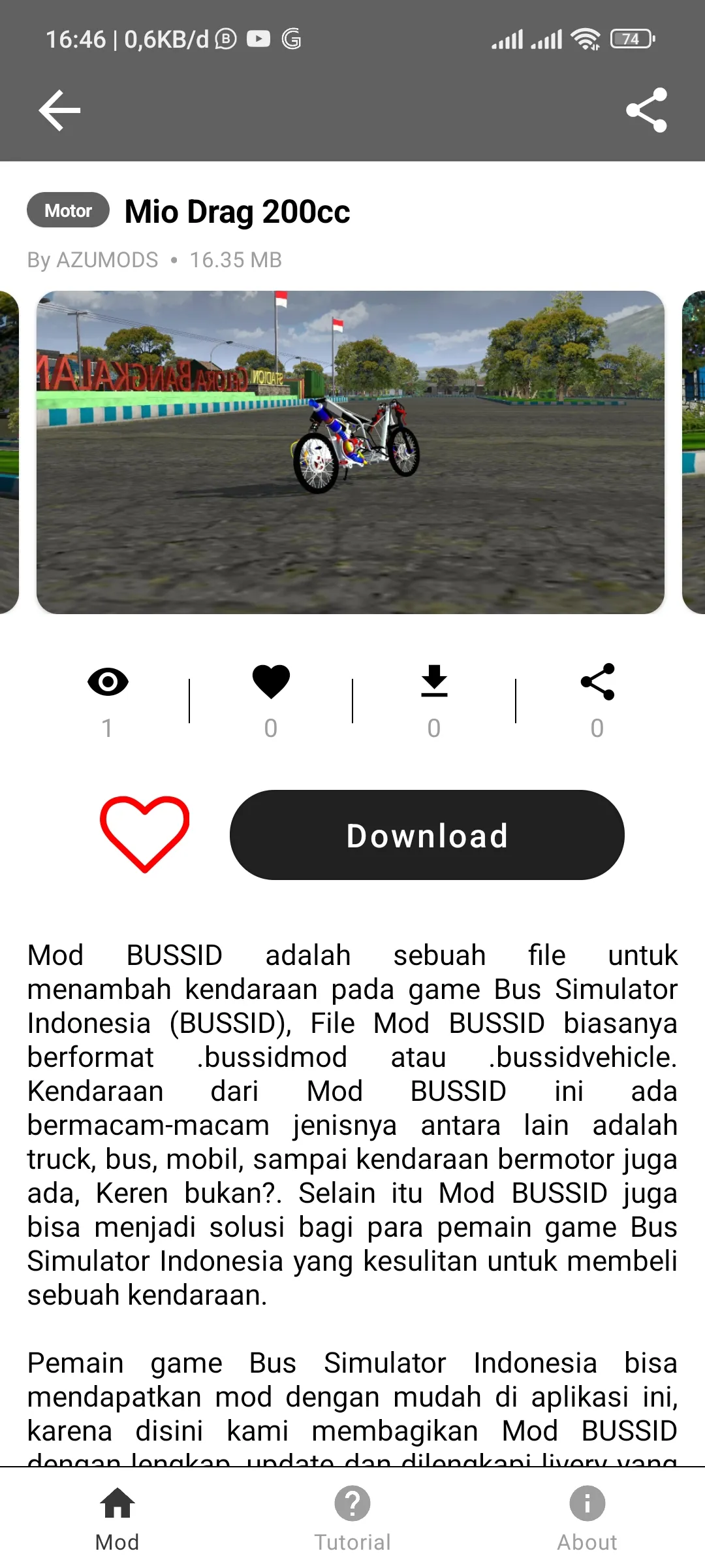 Drag Bike Simulator Mod Bussid | Indus Appstore | Screenshot