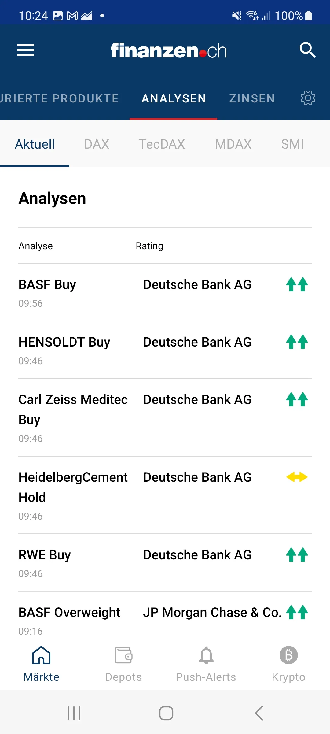 finanzen.ch Börse & Aktien | Indus Appstore | Screenshot