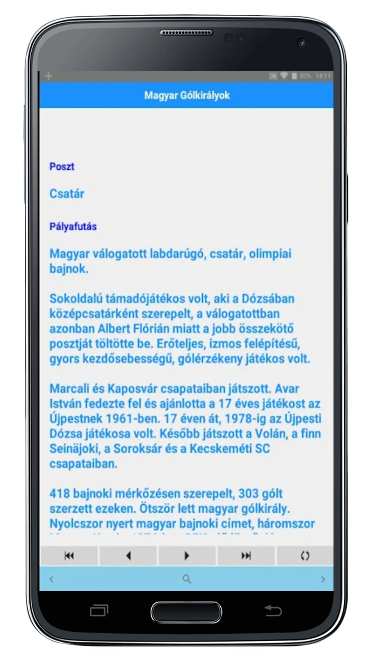 Magyar Gólkirályok | Indus Appstore | Screenshot