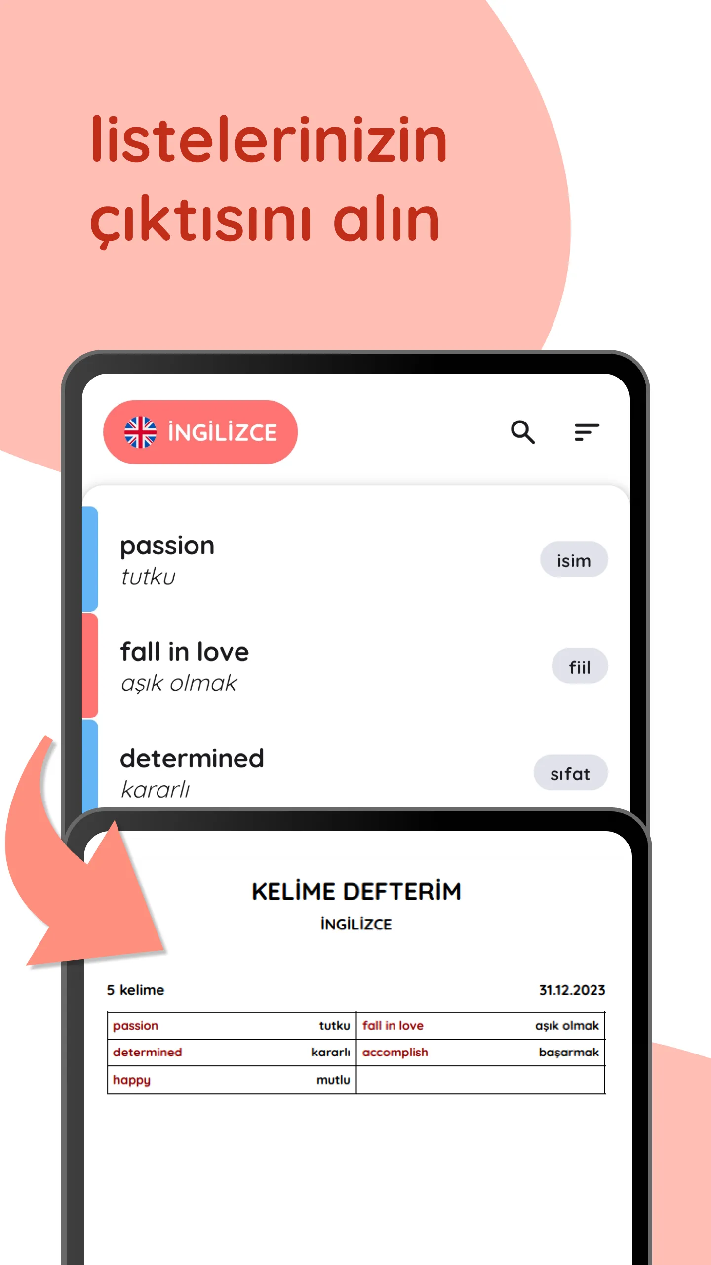 Kelime Defterim | Indus Appstore | Screenshot