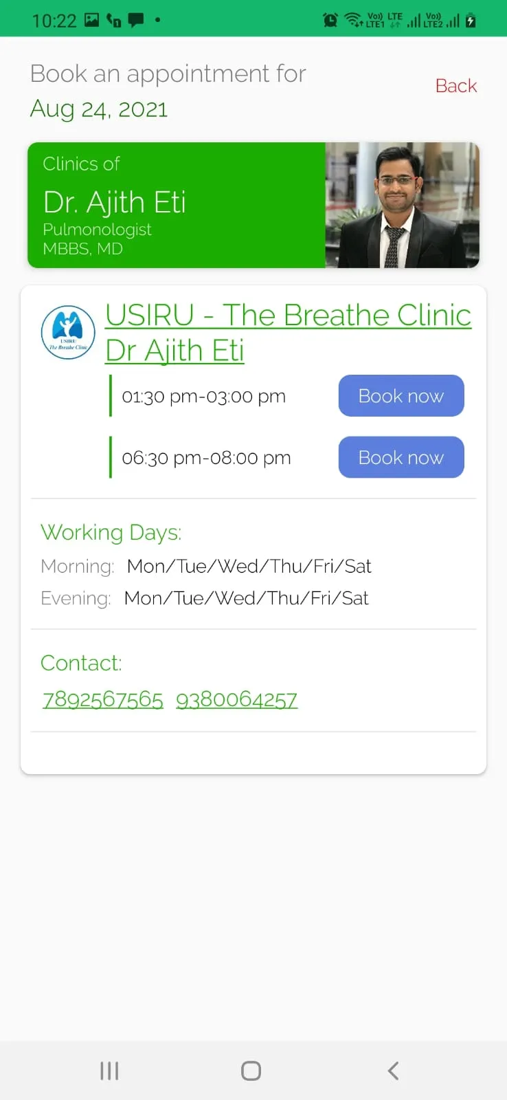 USIRU The Breathe Clinic | Indus Appstore | Screenshot