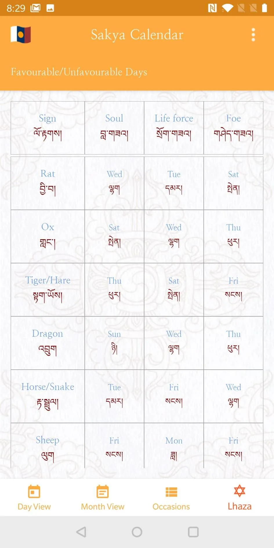 Sakya Calendar | Indus Appstore | Screenshot