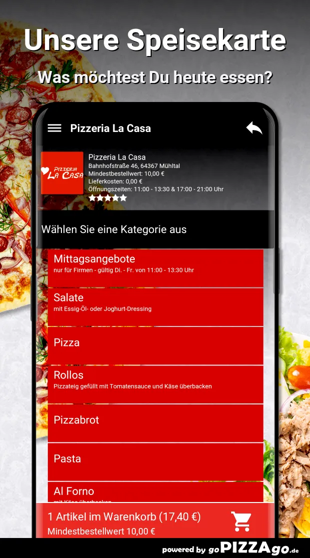 Pizzeria La Casa Mühltal | Indus Appstore | Screenshot