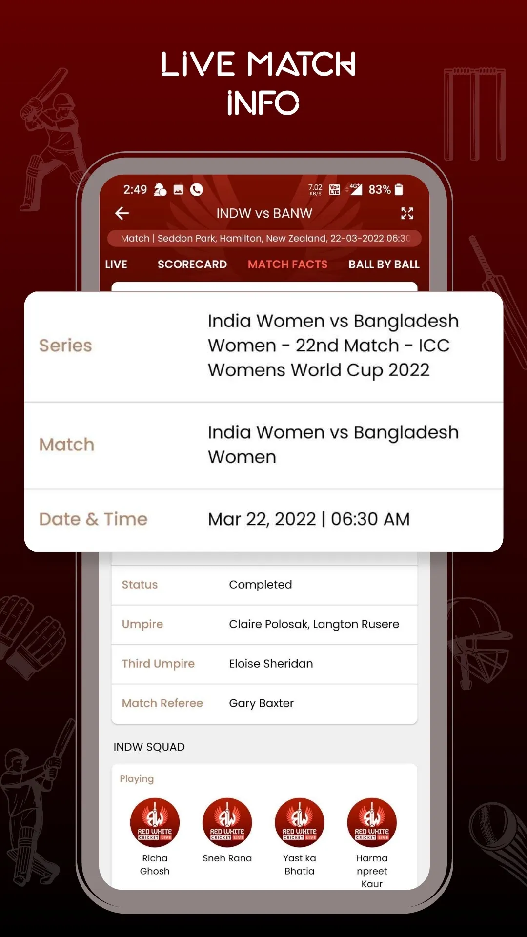 Red White Cricket Live Line | Indus Appstore | Screenshot