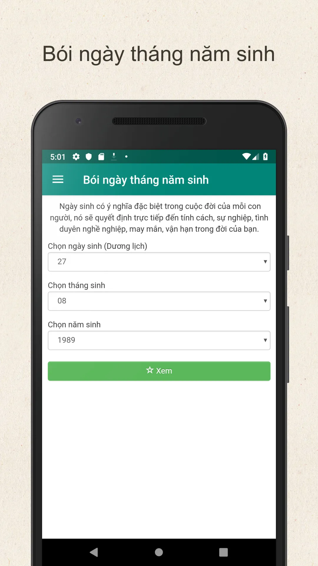 Bói tên, bói ngày sinh trọn bộ | Indus Appstore | Screenshot