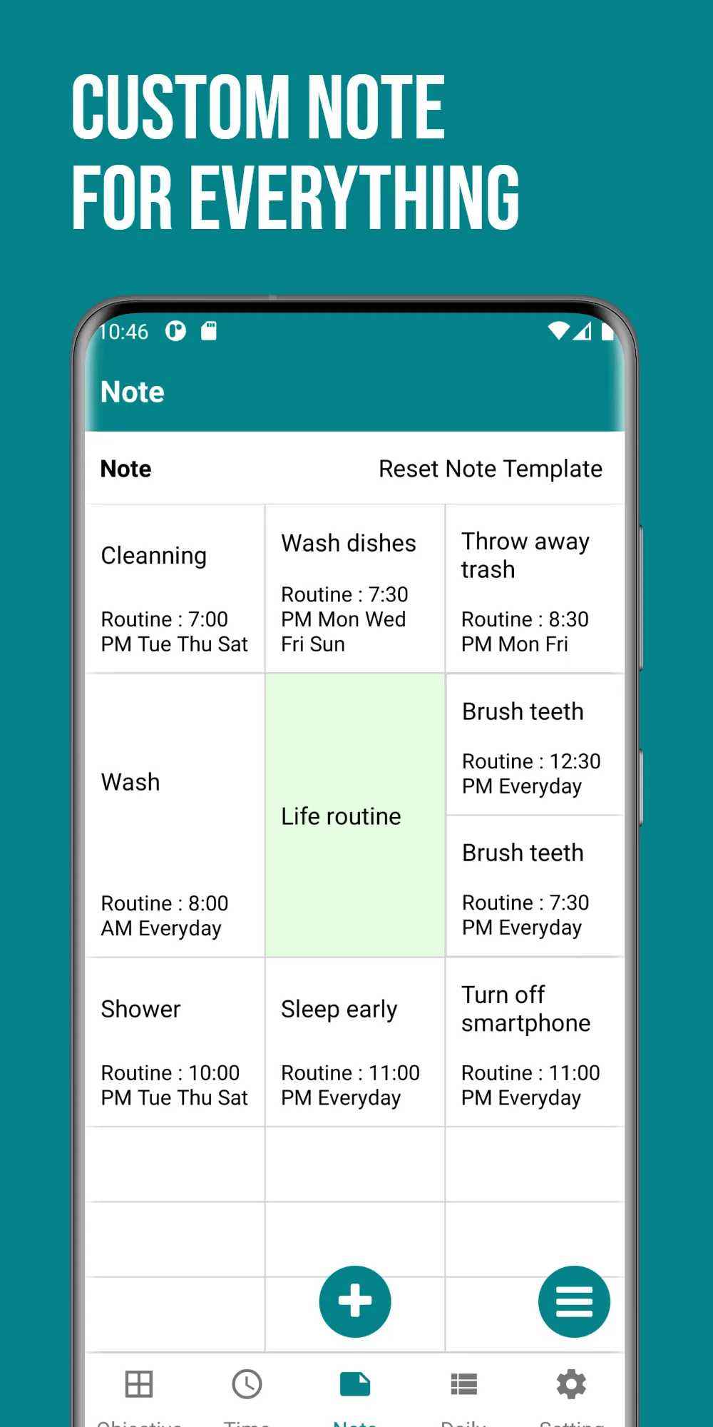 Goal notes - Goal time routine | Indus Appstore | Screenshot