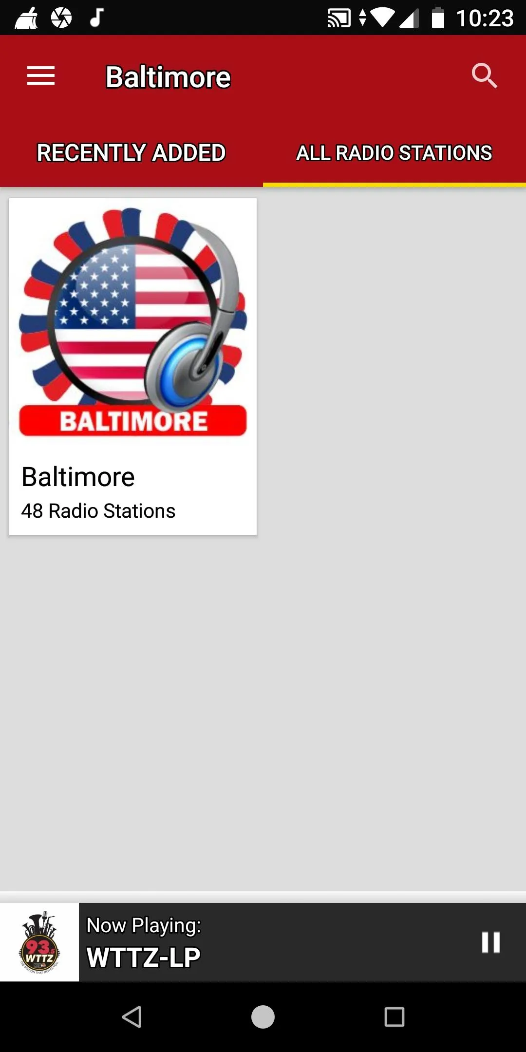 Baltimore Radio Stations | Indus Appstore | Screenshot