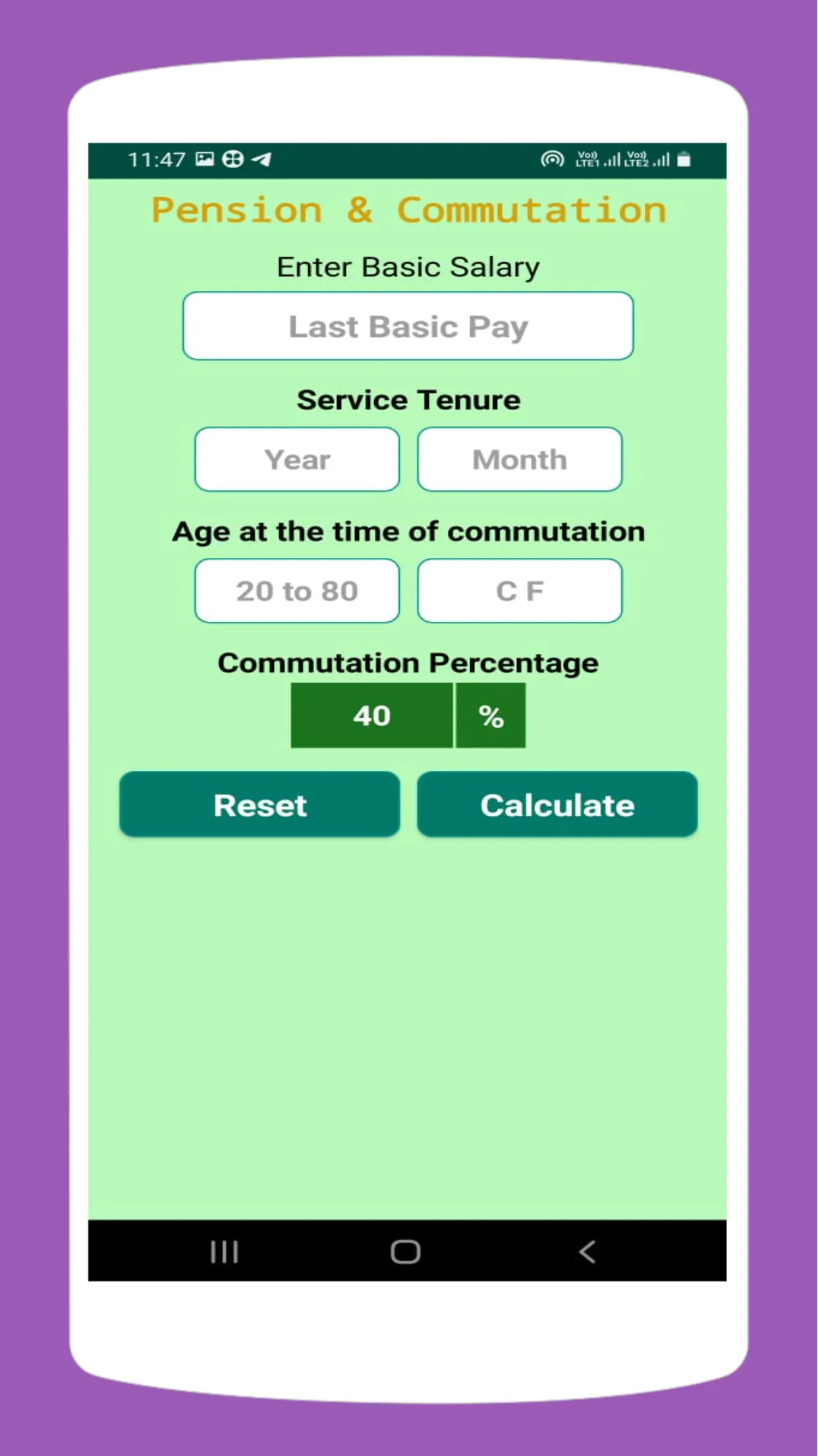 Pension Gratuity Calculator | Indus Appstore | Screenshot