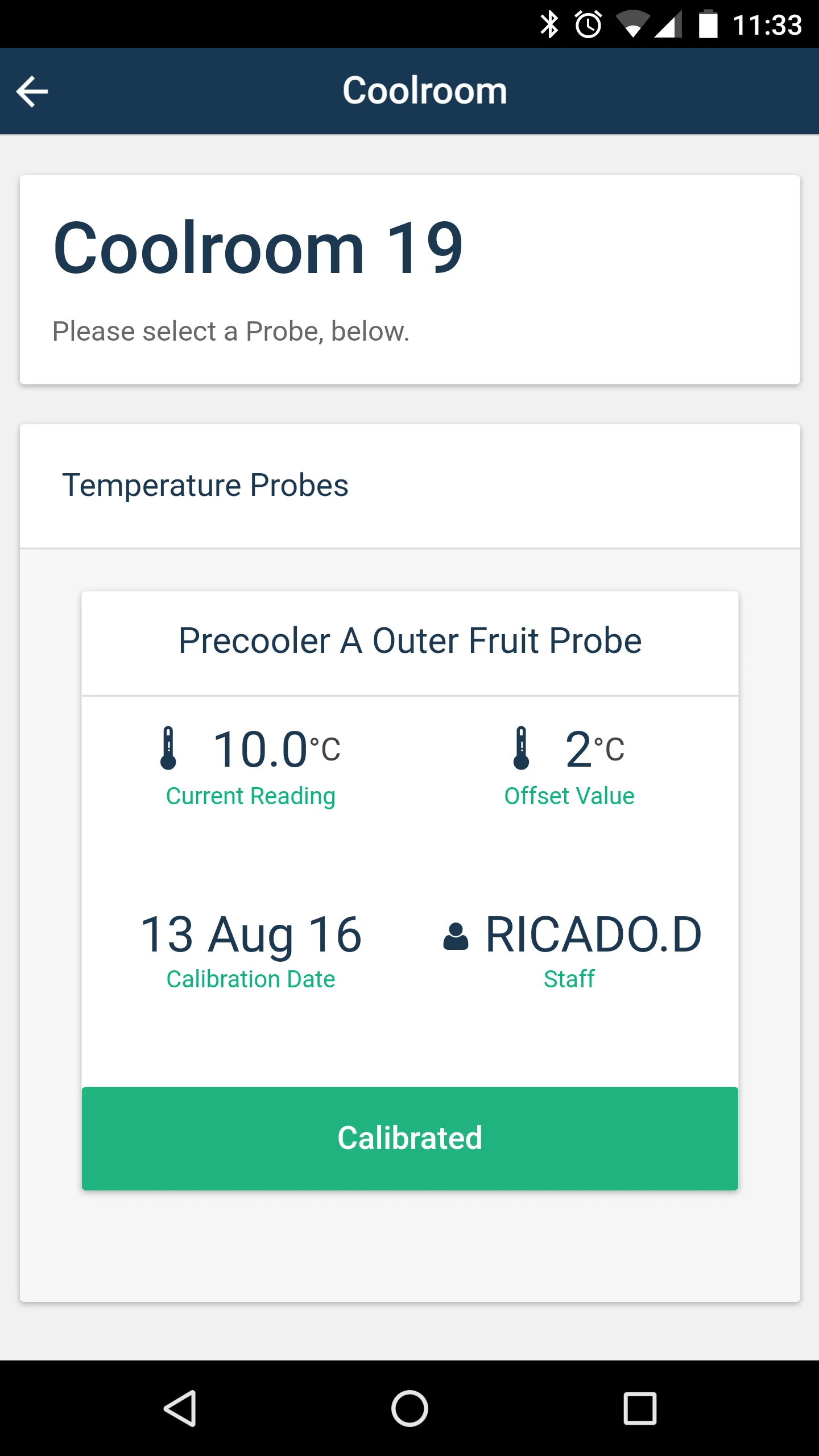 RICADO Temperature Calibration | Indus Appstore | Screenshot