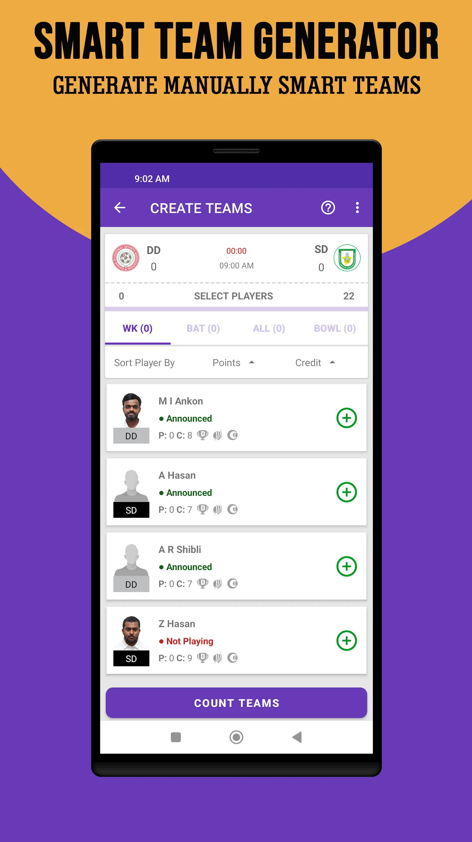 STAR11: Fantasy Team Generator | Indus Appstore | Screenshot