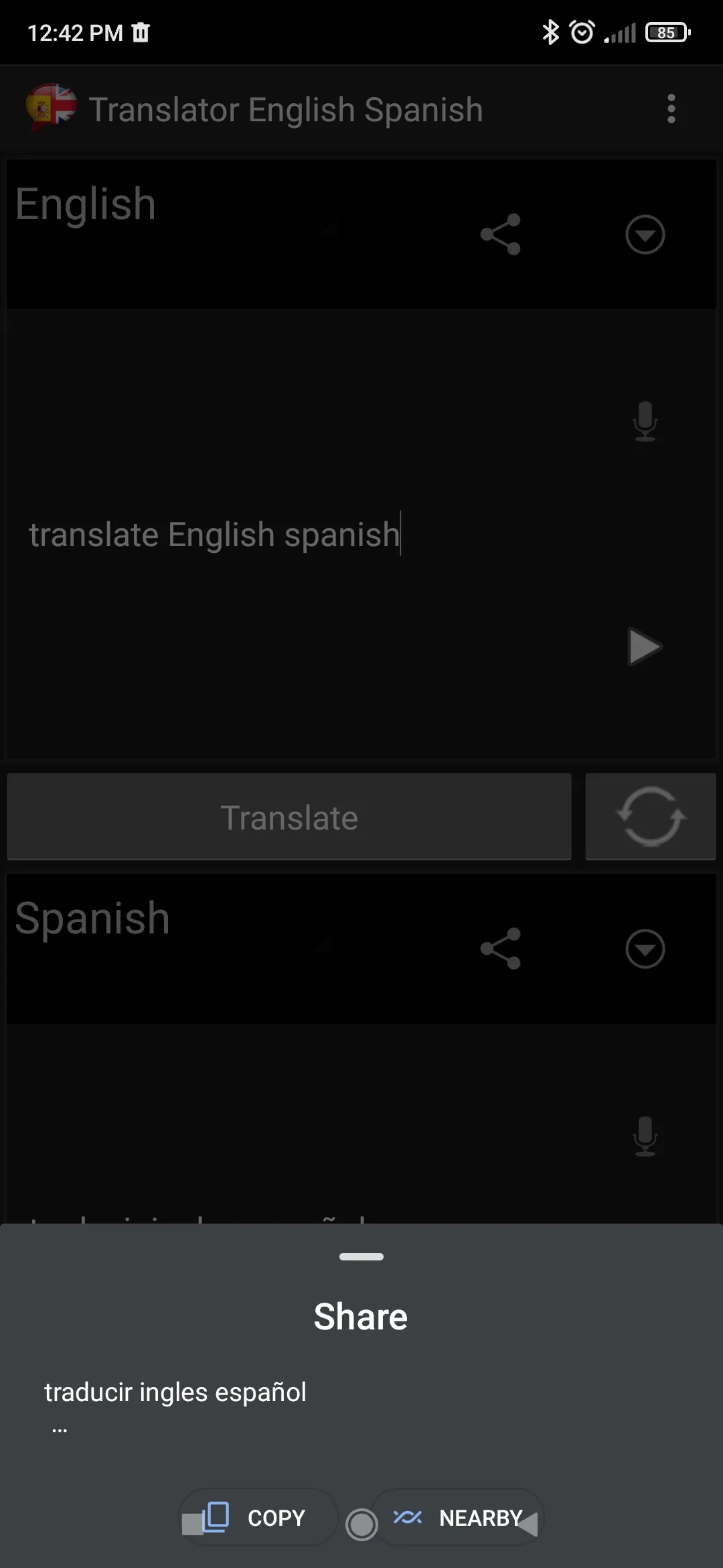 English to Spanish Translation | Indus Appstore | Screenshot