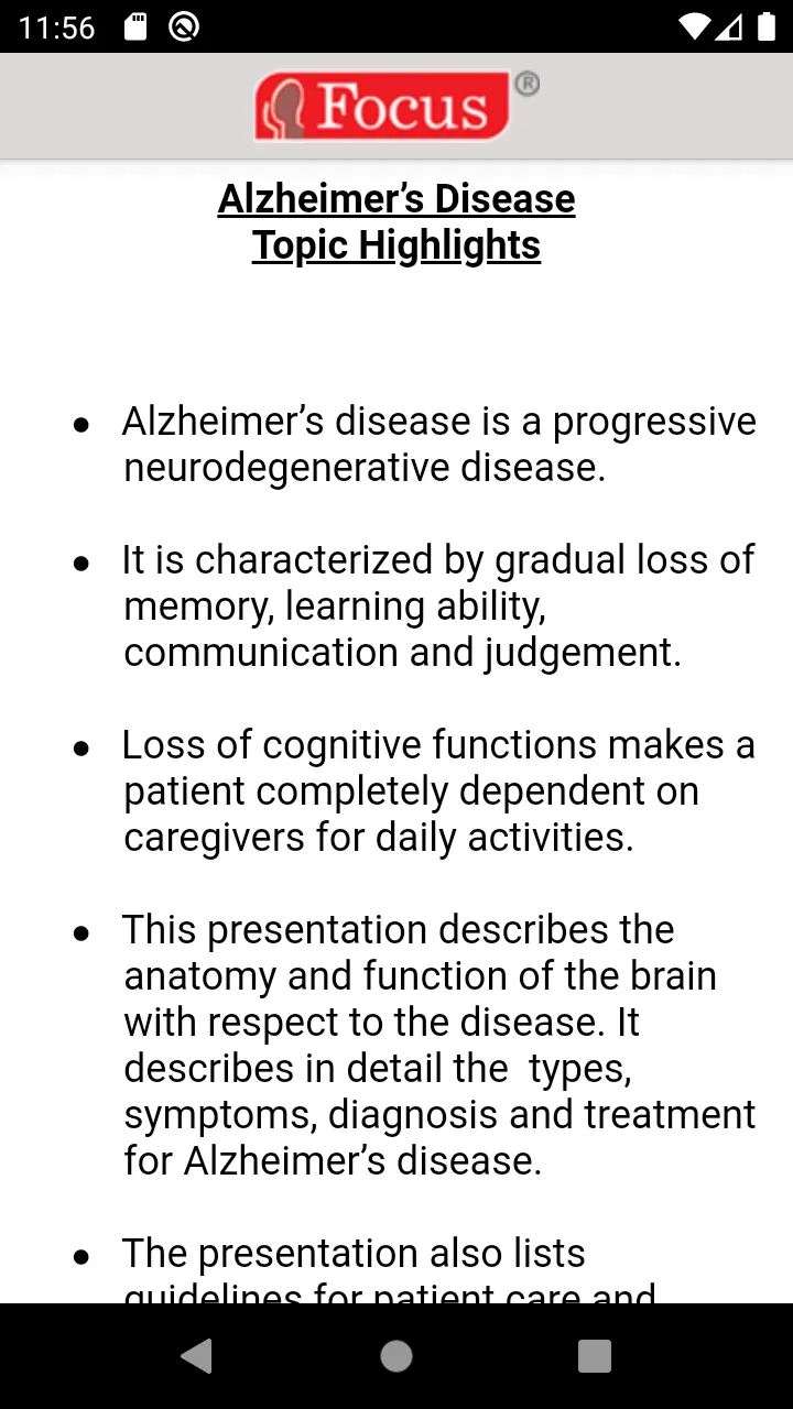 Alzheimer Disease | Indus Appstore | Screenshot