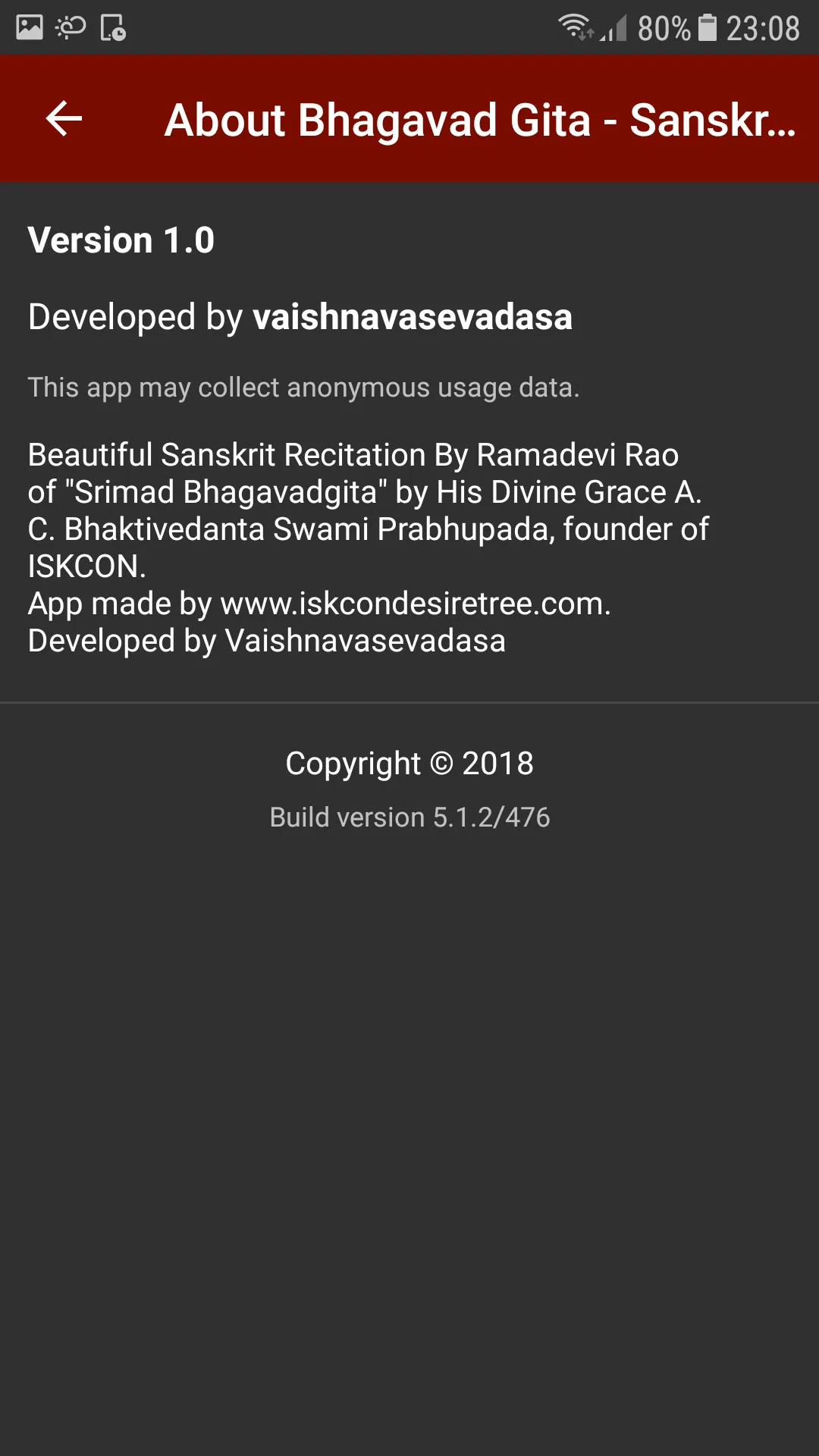 Bhagavad Gita - Sanskrit Audio | Indus Appstore | Screenshot