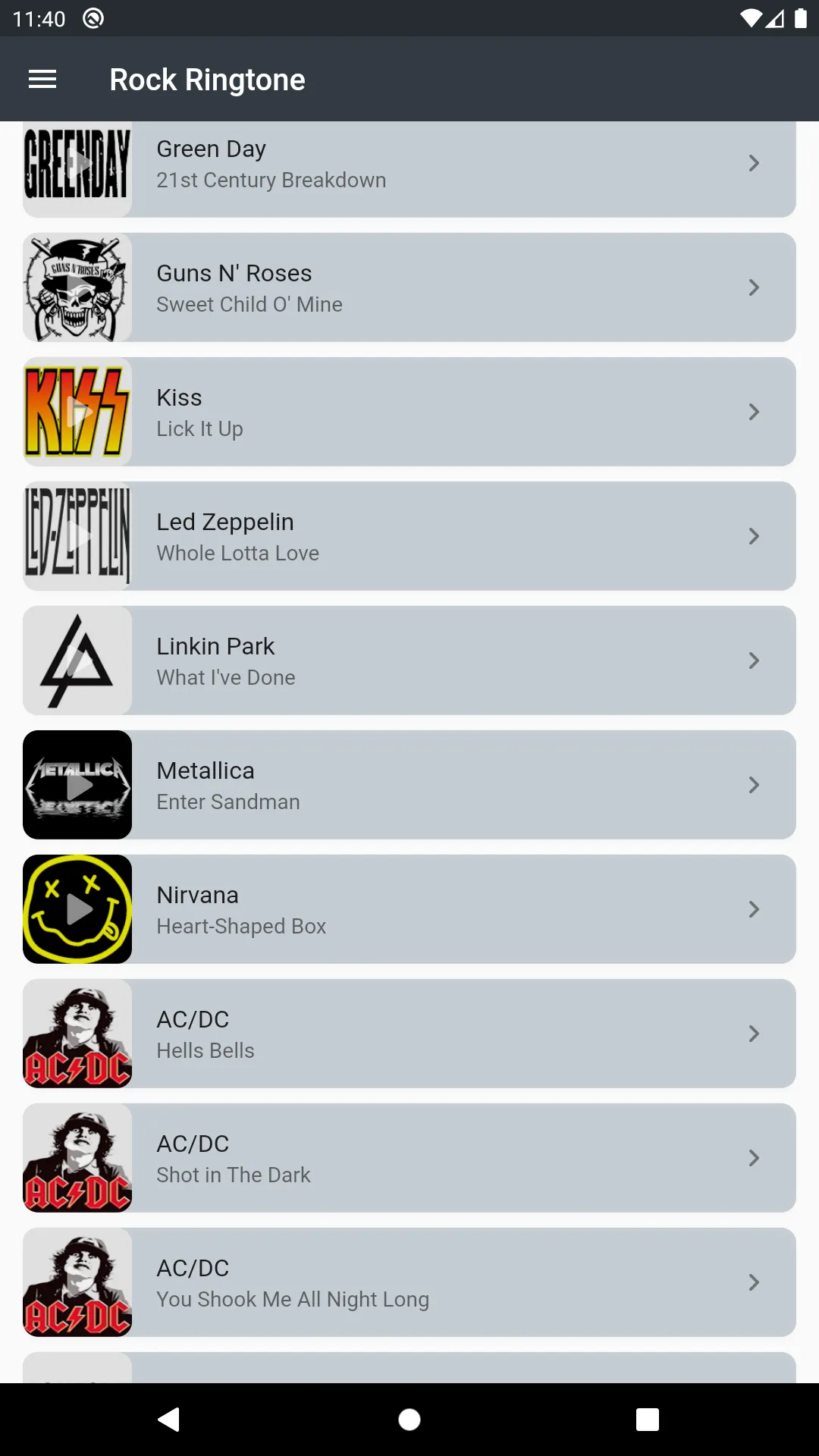 Classic Rock Ringtones | Indus Appstore | Screenshot