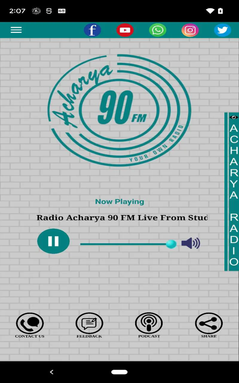 Acharya 90 FM | Indus Appstore | Screenshot