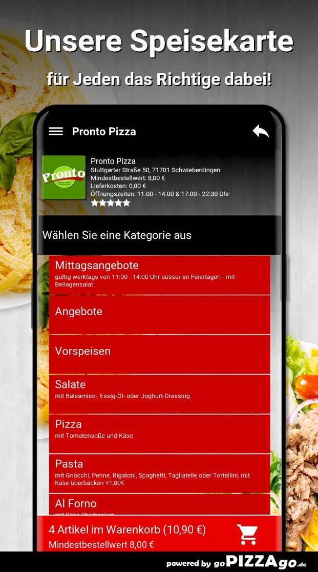 Pronto Pizza Schwieberdingen | Indus Appstore | Screenshot