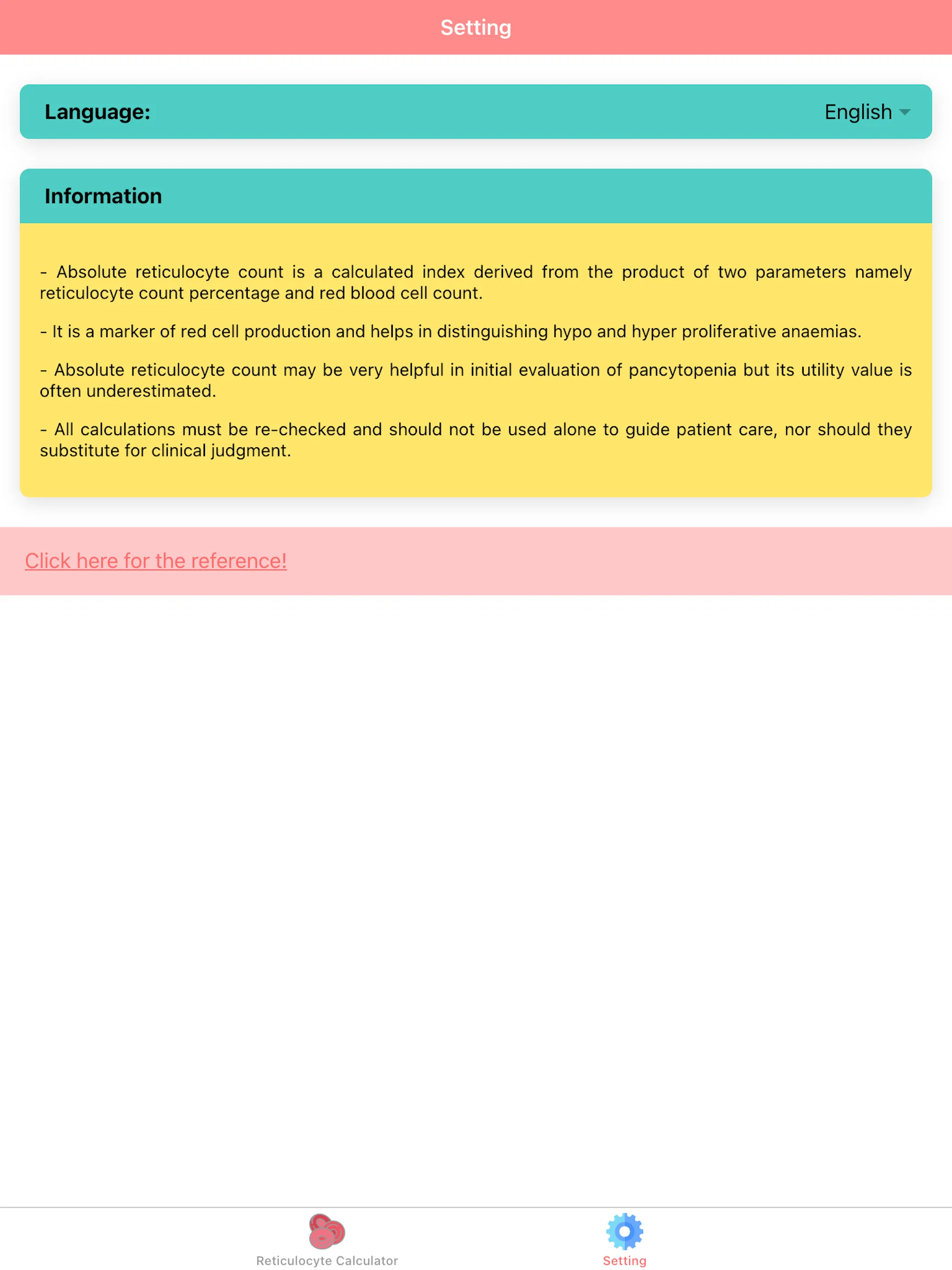 Absolute Reticulocyte Count | Indus Appstore | Screenshot