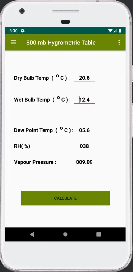 Dew Point Humidity Calculator | Indus Appstore | Screenshot